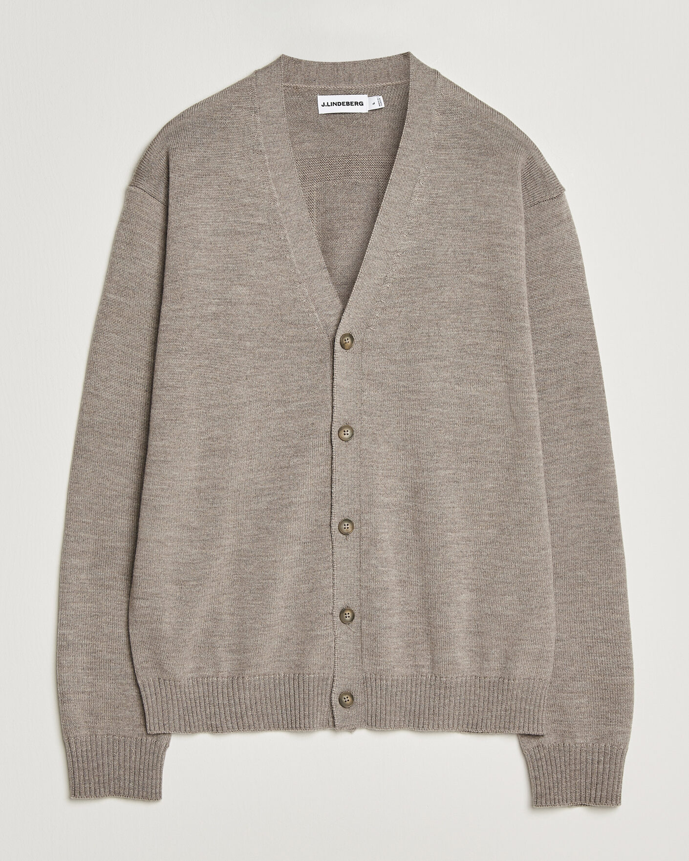 Herre | Gensere | J.Lindeberg | Jared Merino Cardigan Brindle Melange