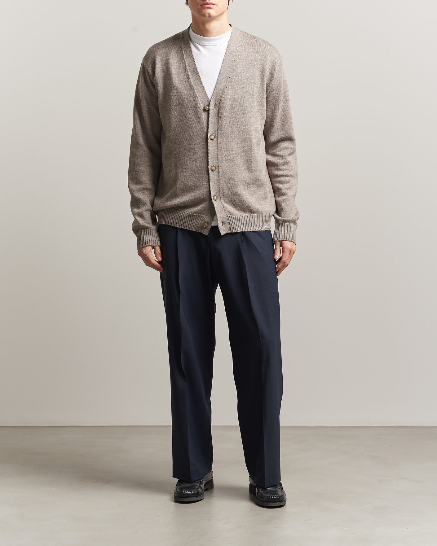 Herre | Gensere | J.Lindeberg | Jared Merino Cardigan Brindle Melange
