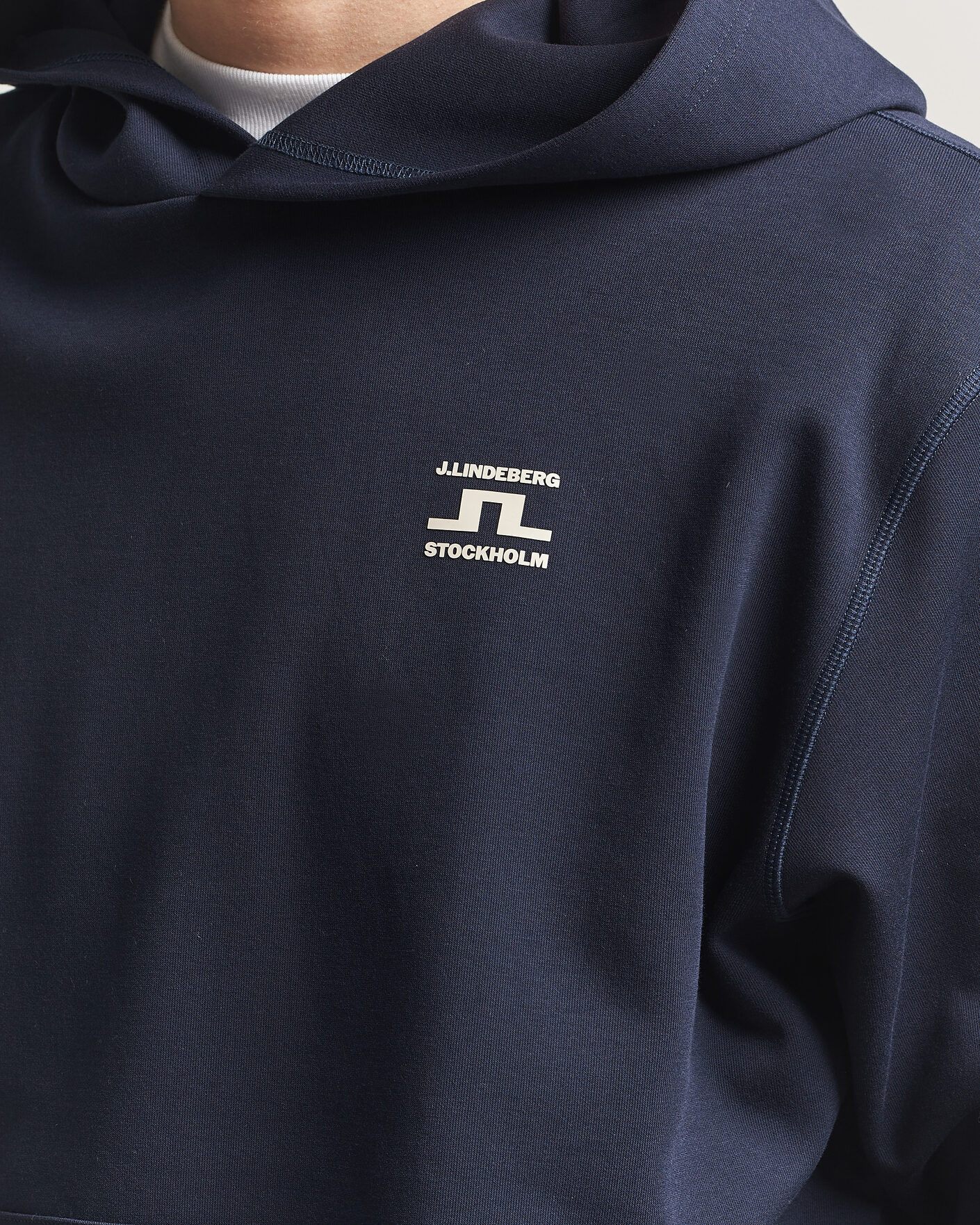 Herre | Gensere | J.Lindeberg | Club Printed Hoodie JL Navy