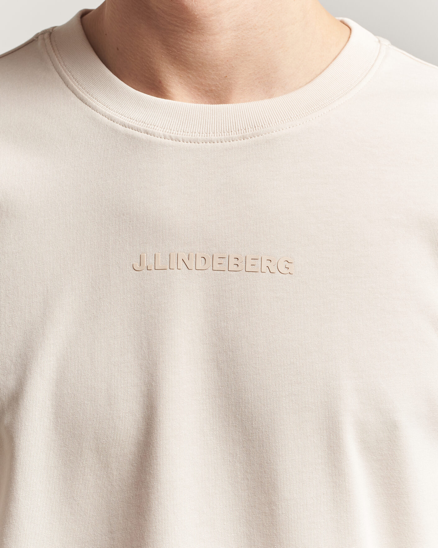 Herre | T-Shirts | J.Lindeberg | Hale Heavy Logo T-Shirt Moonbeam