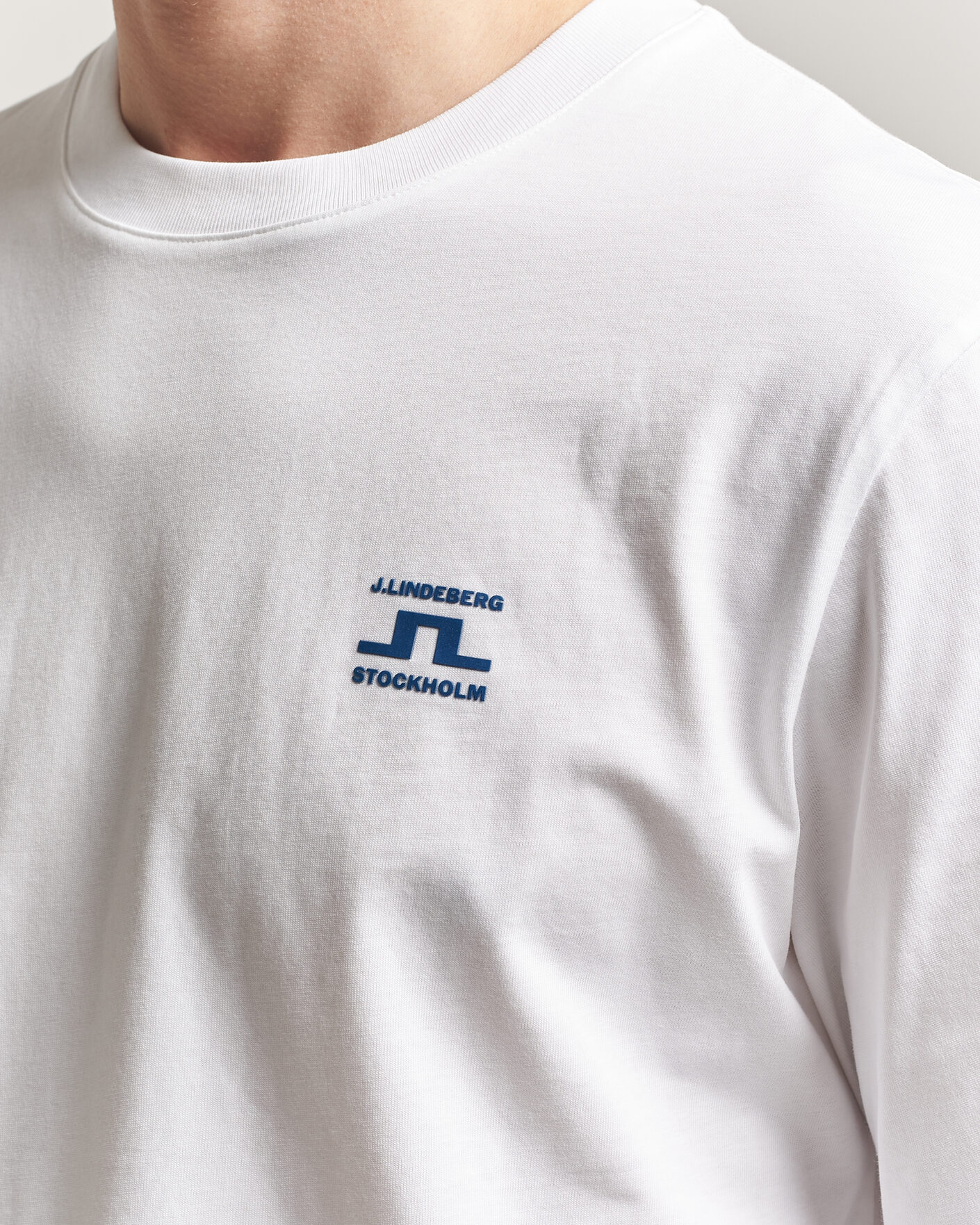 Herre | T-Shirts | J.Lindeberg | Parcie Long Sleeve T-Shirt White