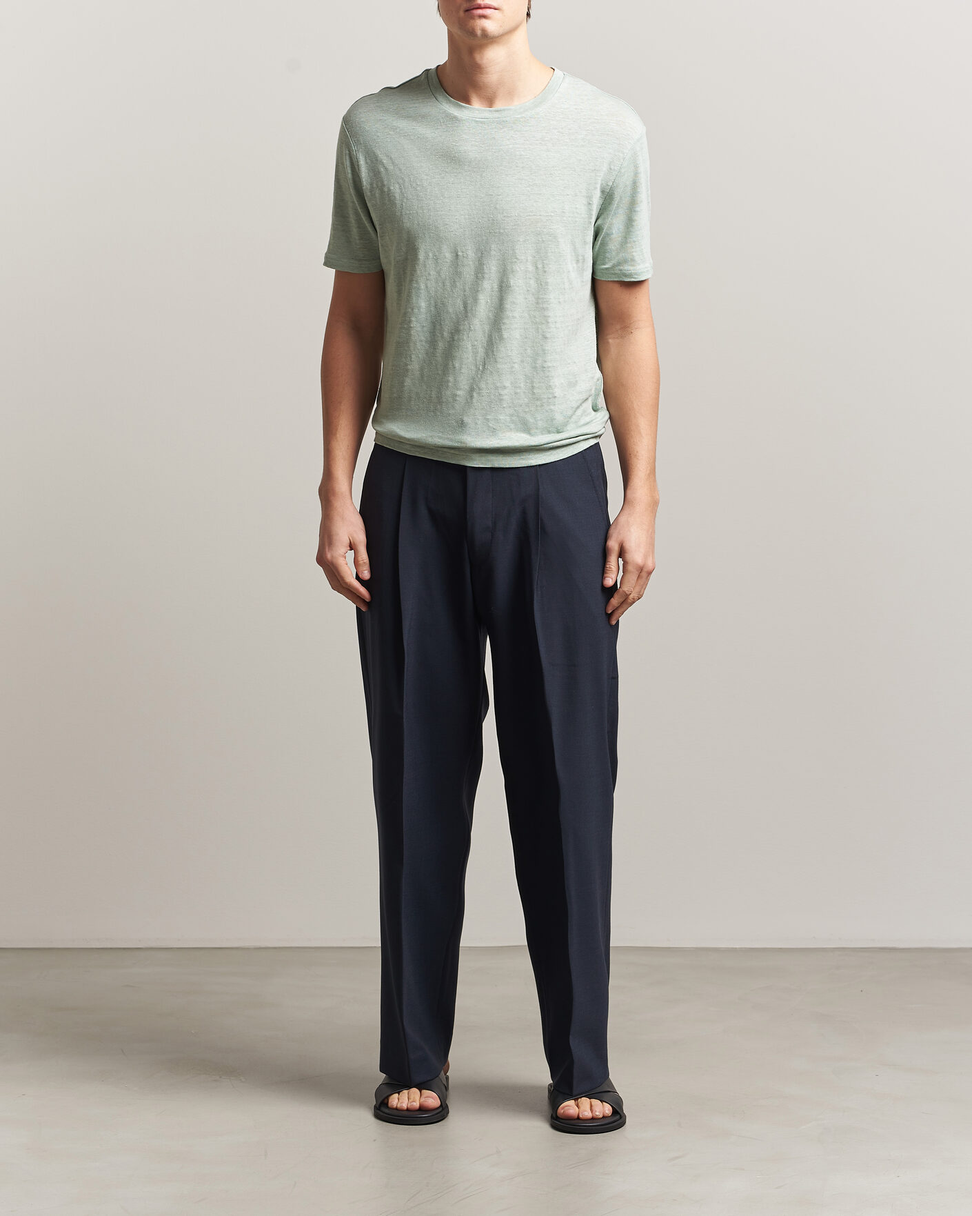 Herre | T-Shirts | J.Lindeberg | Coma Linen T-Shirt Jadeite