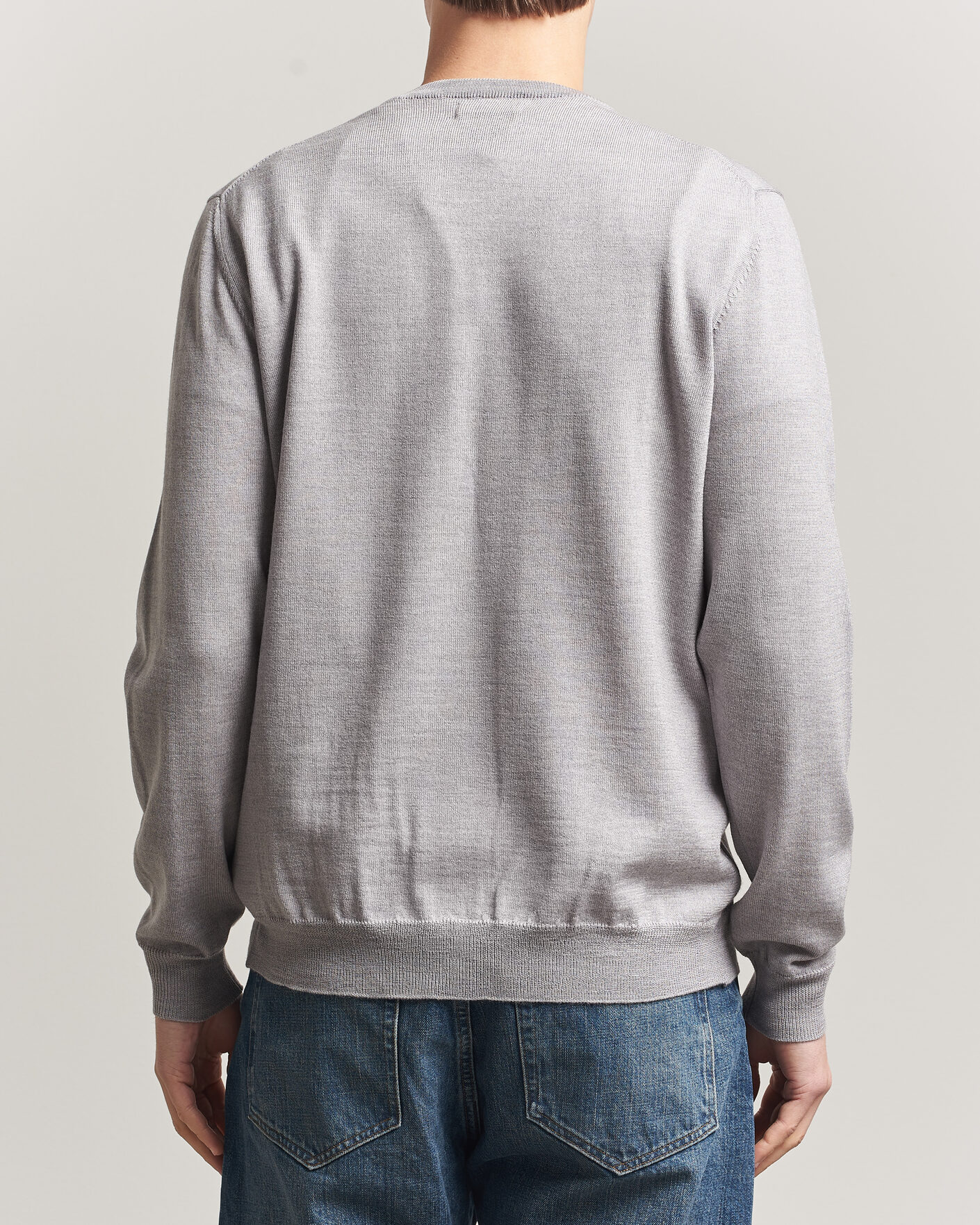 Herre | Gensere | J.Lindeberg | Lymann Merino V-Neck Pullover Light Grey Melange
