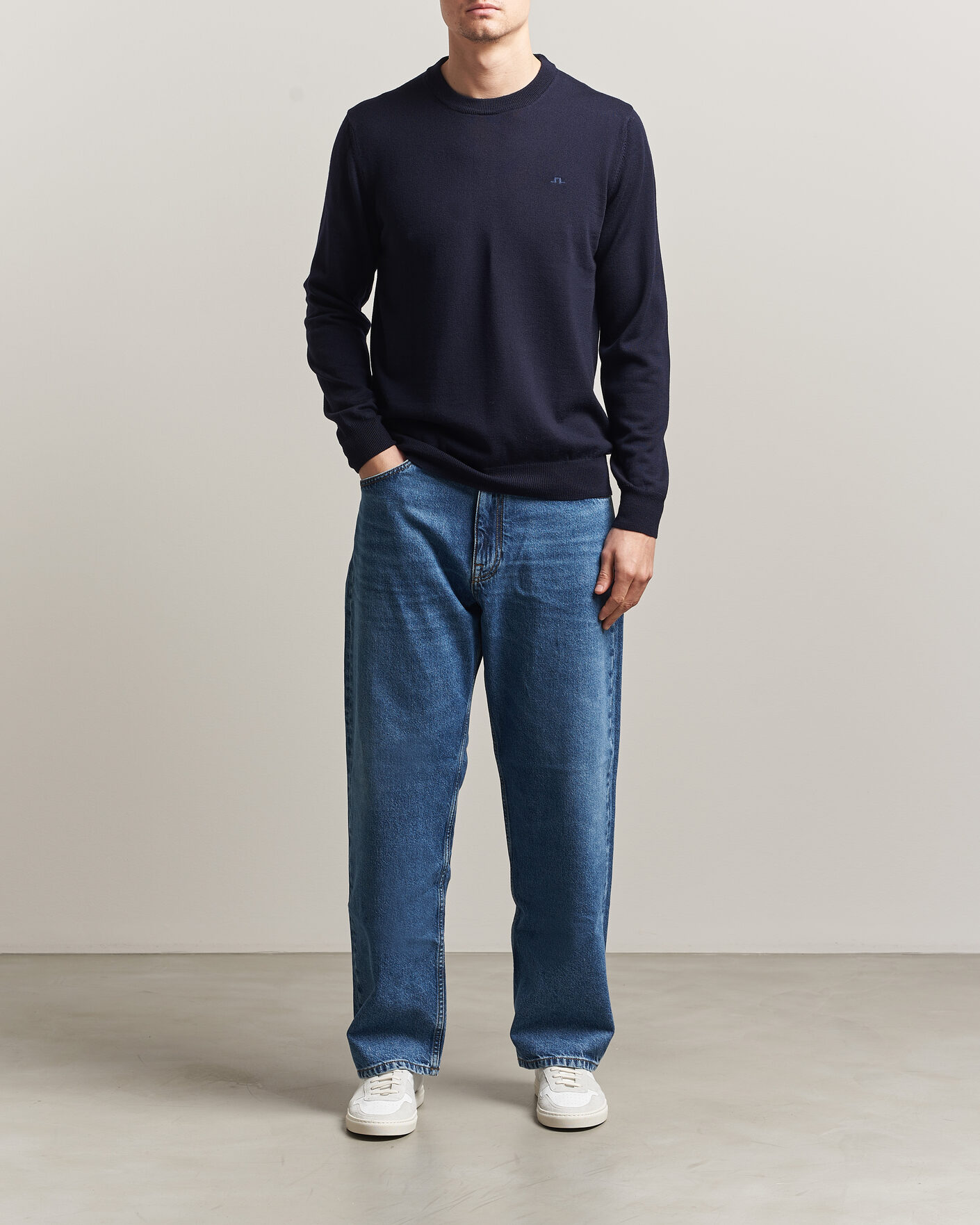 Herre | Gensere | J.Lindeberg | Keane Merino Crew Neck Pullover JL Navy