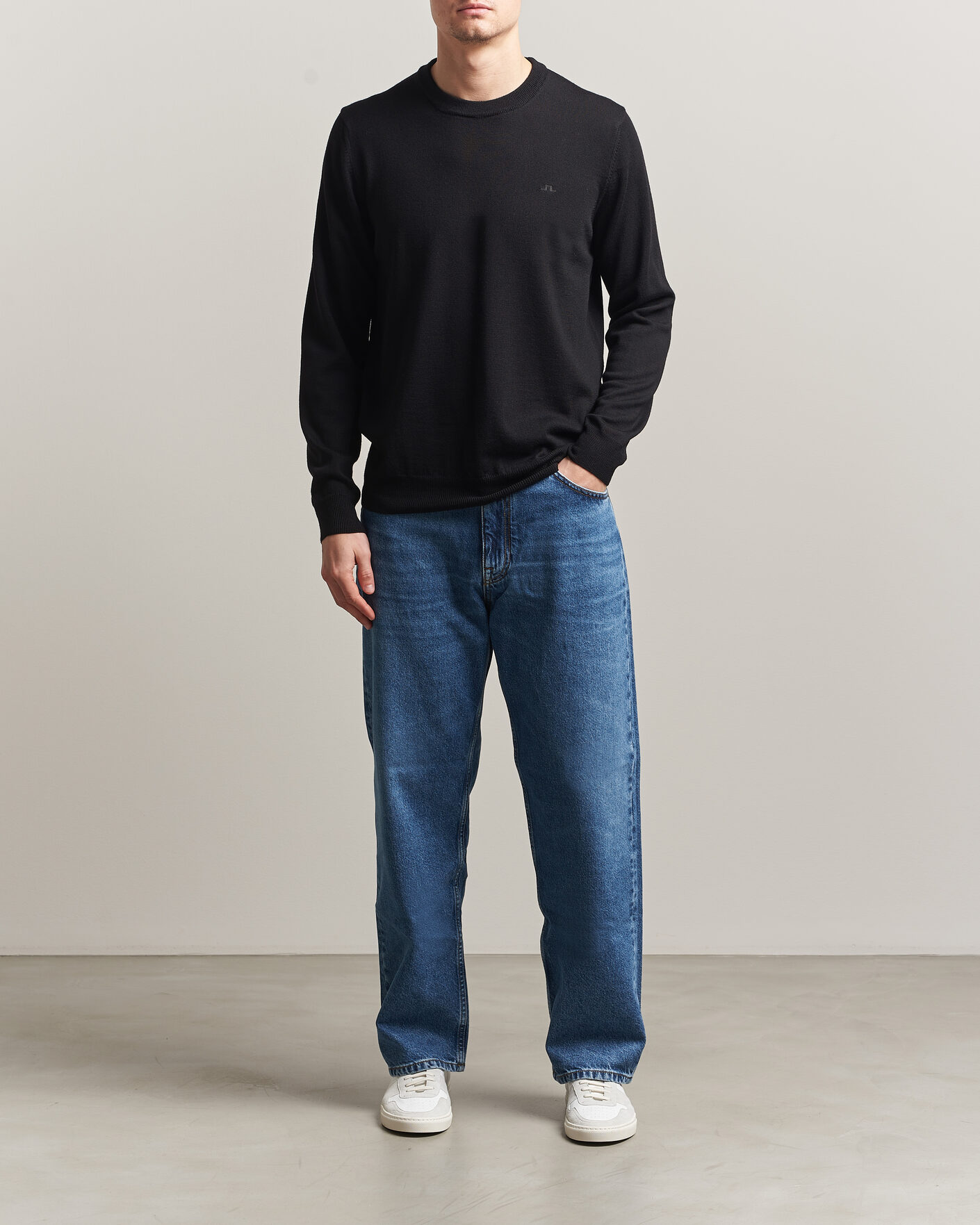 Herre | Gensere | J.Lindeberg | Keane Merino Crew Neck Pullover Black