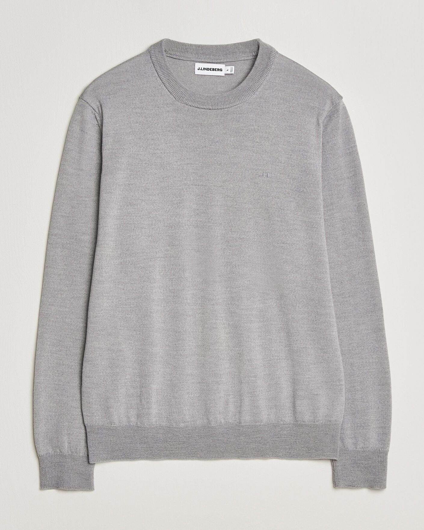 Herre | Gensere | J.Lindeberg | Keane Merino Crew Neck Pullover Light Grey Melange