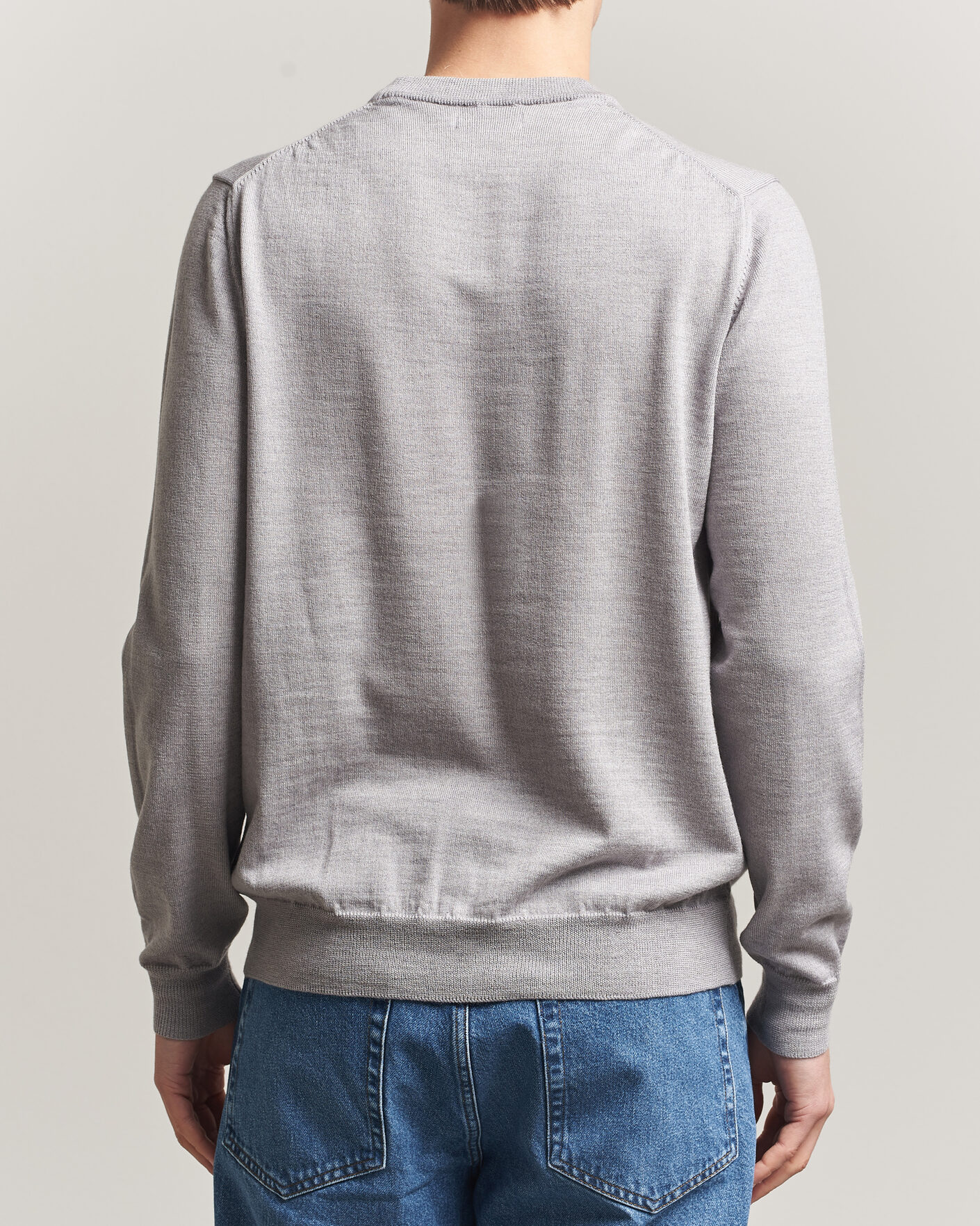 Herre | Gensere | J.Lindeberg | Keane Merino Crew Neck Pullover Light Grey Melange
