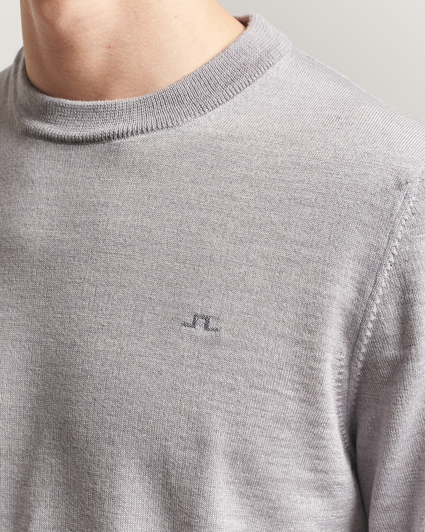 Herre | Gensere | J.Lindeberg | Keane Merino Crew Neck Pullover Light Grey Melange