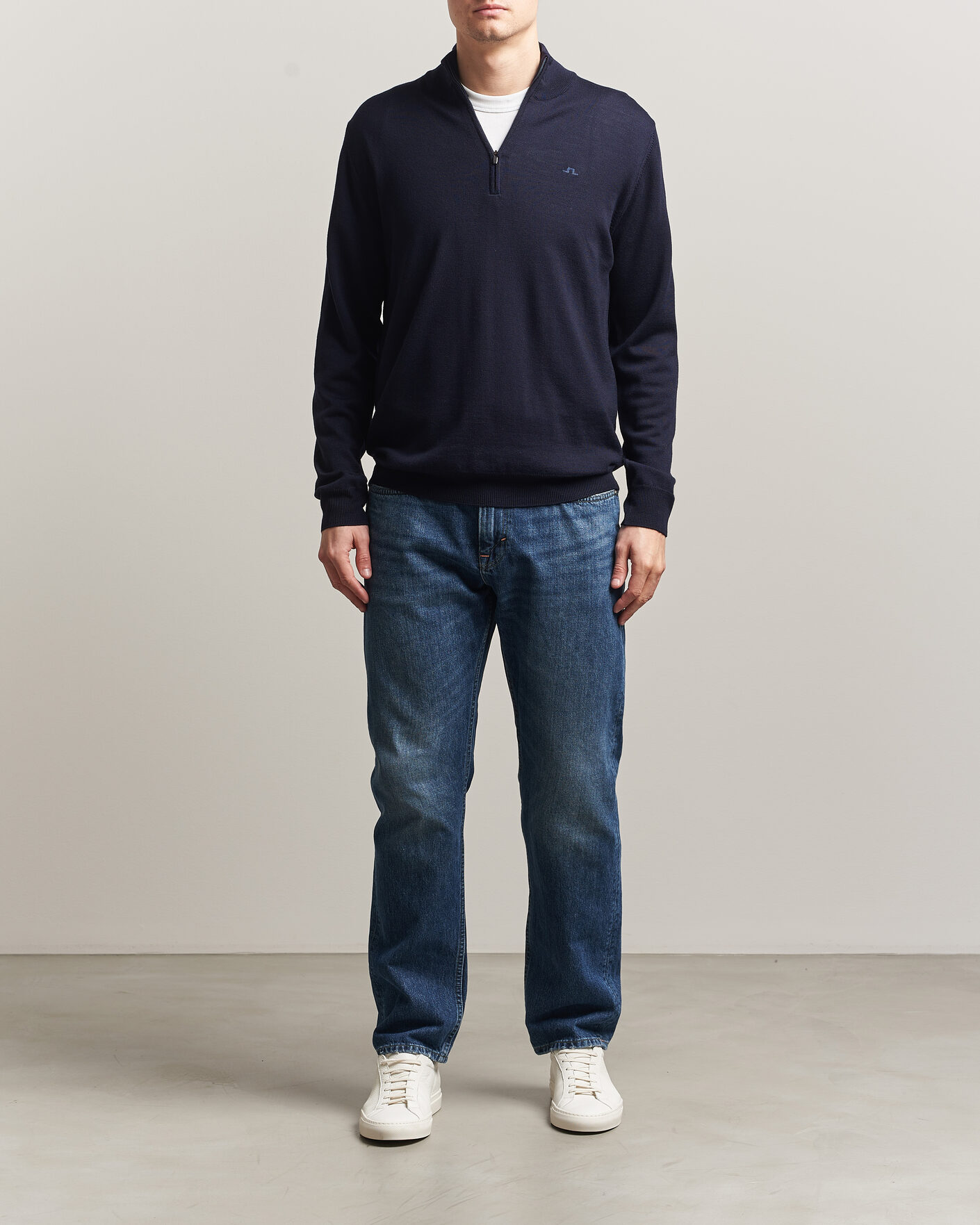 Herre | Gensere | J.Lindeberg | Kiyan Merino Half Zip JL Navy