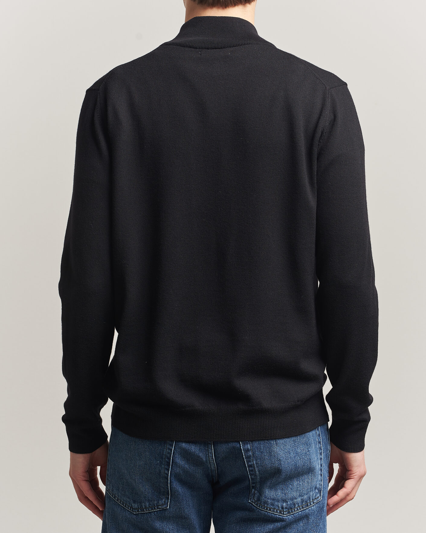 Herre | Gensere | J.Lindeberg | Kiyan Merino Half Zip Black
