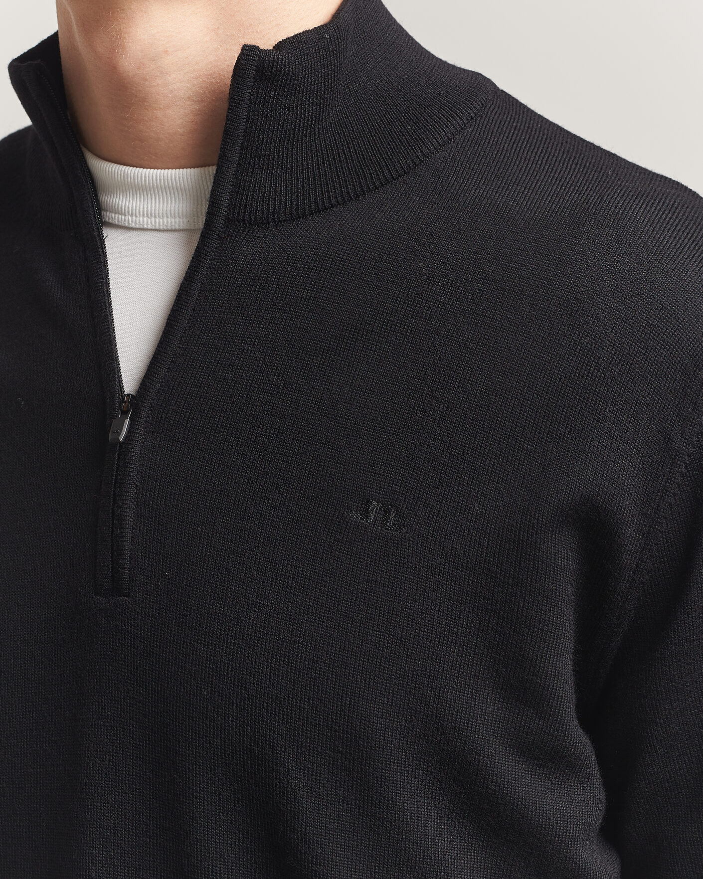 Herre | Gensere | J.Lindeberg | Kiyan Merino Half Zip Black