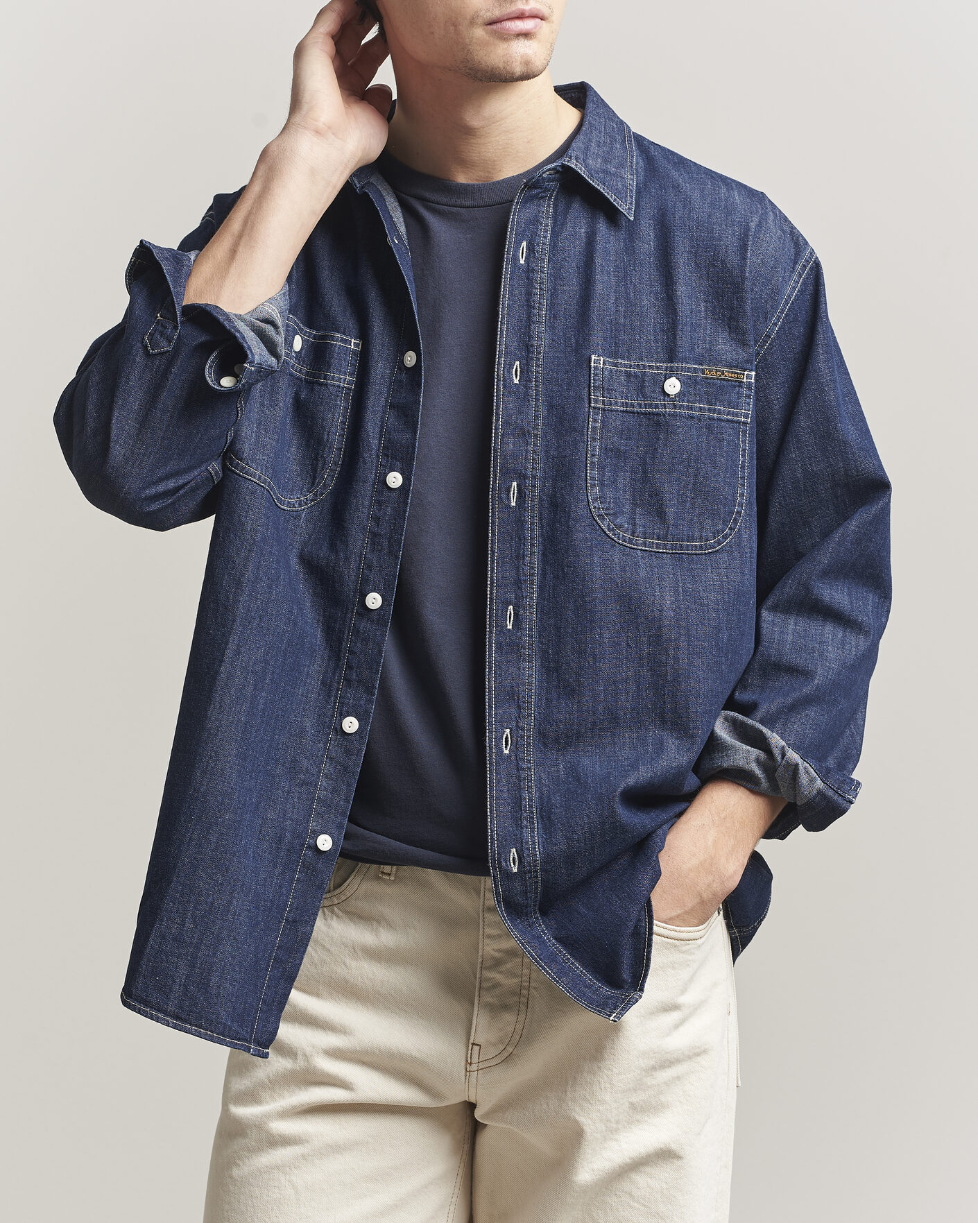Herre | Skjorter | Nudie Jeans | Julian Denim Shirt Rinsed