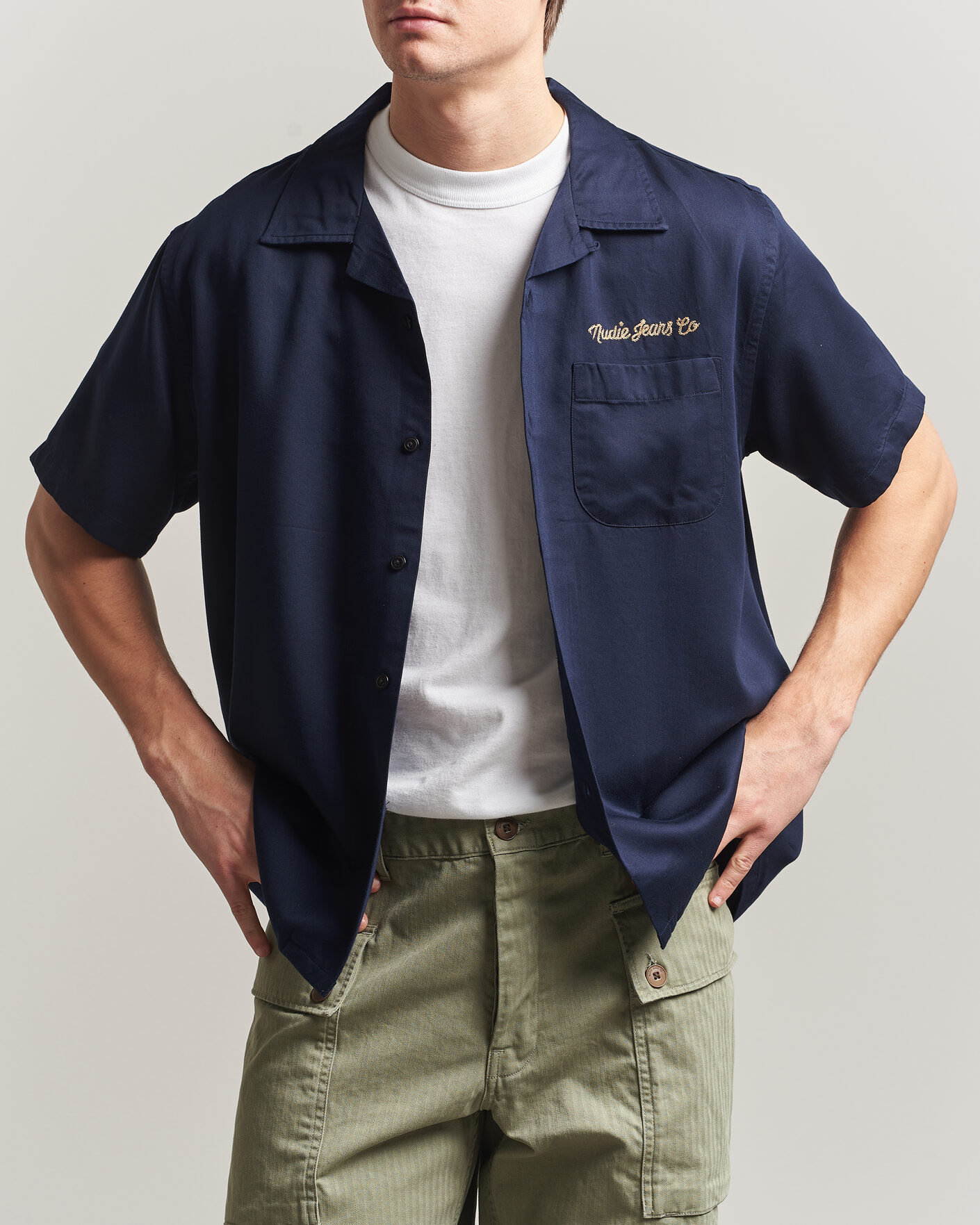 Herre | Skjorter | Nudie Jeans | Arthur Bowling Shirt Navy