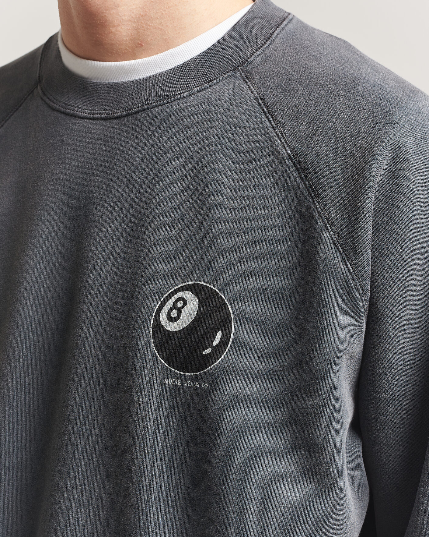 Herre | Gensere | Nudie Jeans | Palle Printed Crew Neck Sweatshirt Antracite