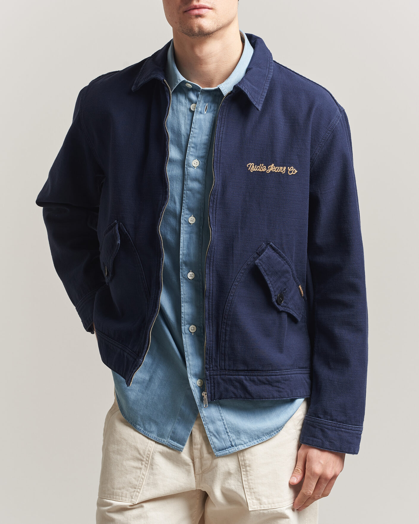 Herre | Jakker | Nudie Jeans | Blake Embroided Jacket Navy