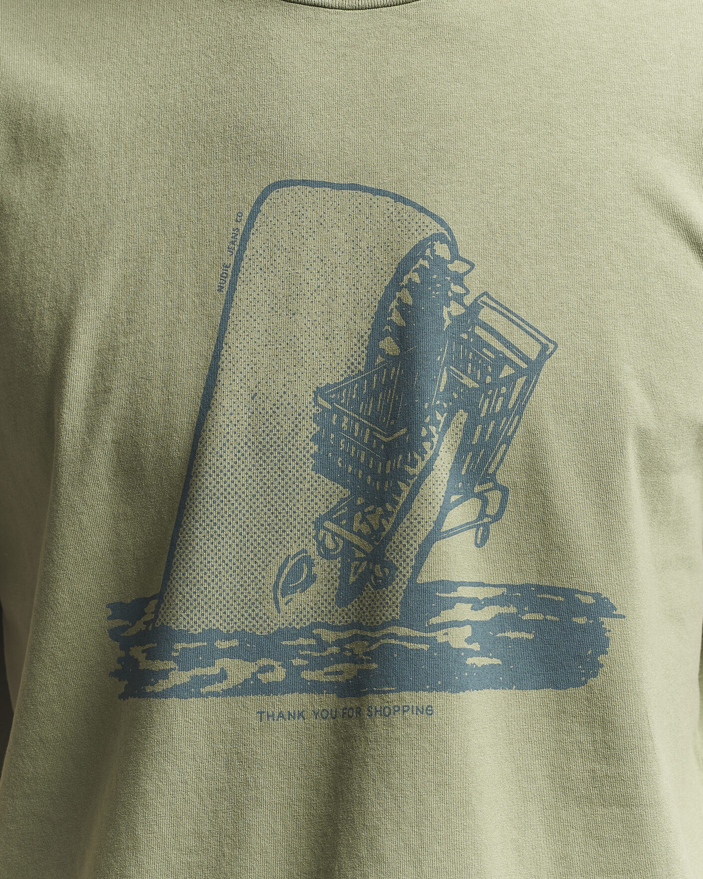 Herre | T-Shirts | Nudie Jeans | Roy Printed T-Shirt Green