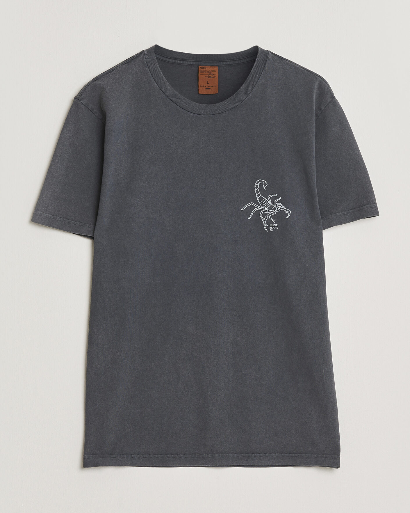 Herre | T-Shirts | Nudie Jeans | Roy Printed T-Shirt Antracite