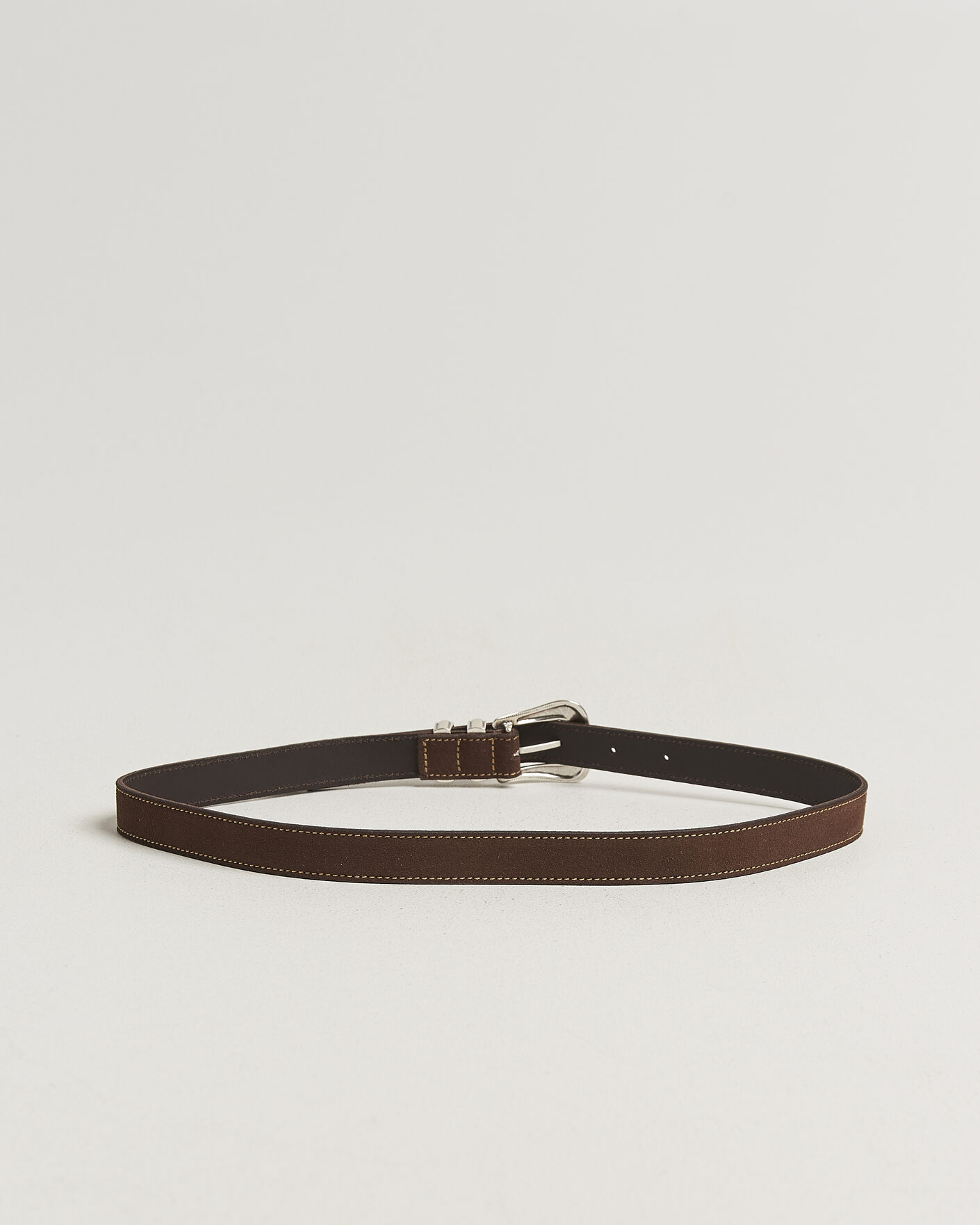 Herre | Belter | Nudie Jeans | Western Suede Belt Dark Brown