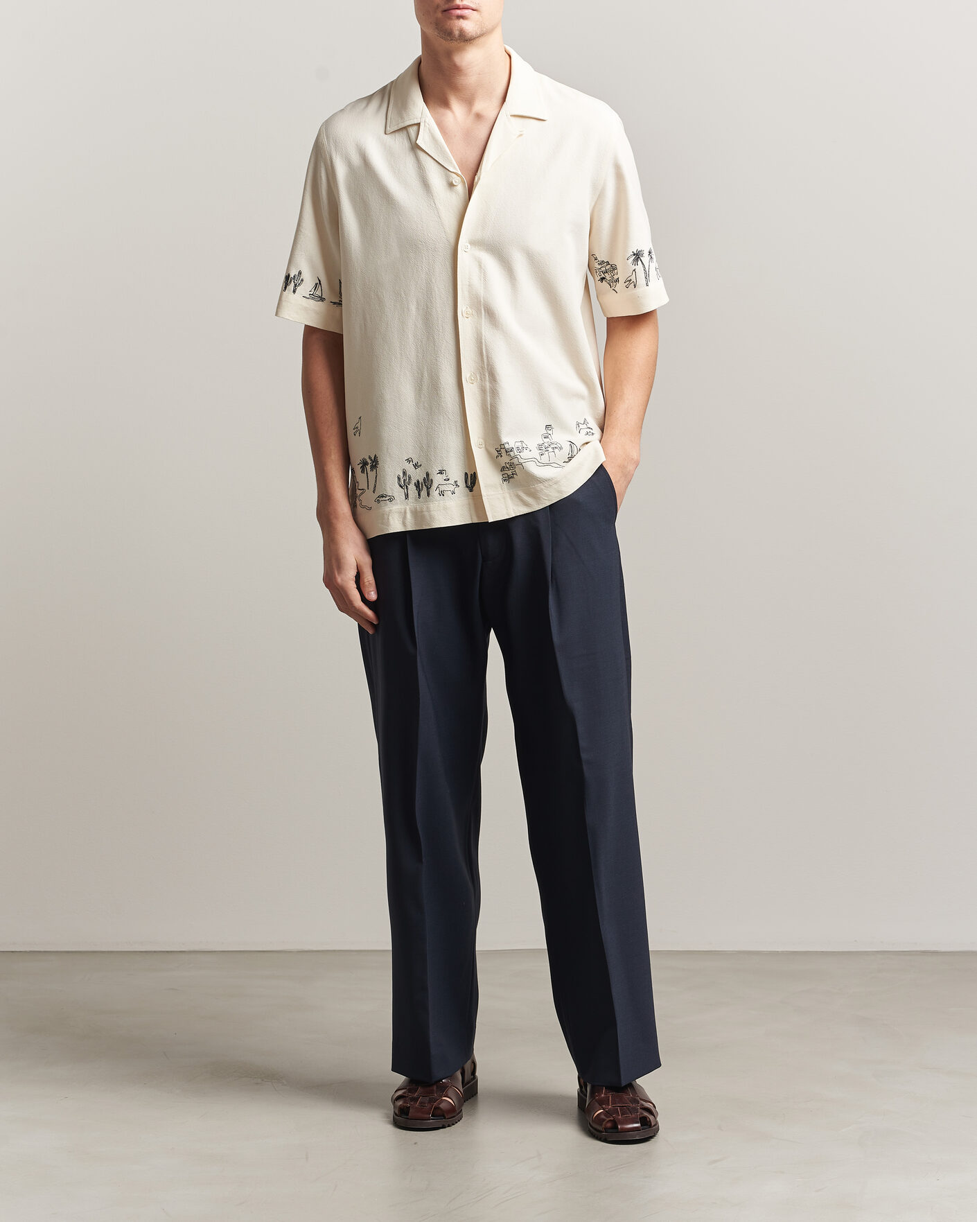 Herre | Skjorter | Paul Smith | Embroidered Short Sleeve Shirt White
