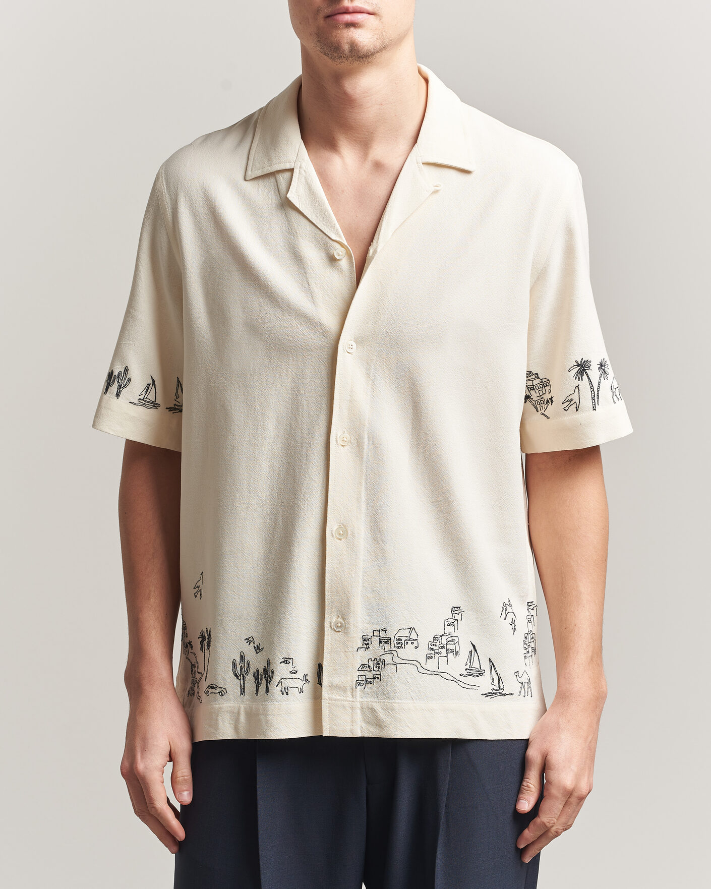 Herre | Skjorter | Paul Smith | Embroidered Short Sleeve Shirt White