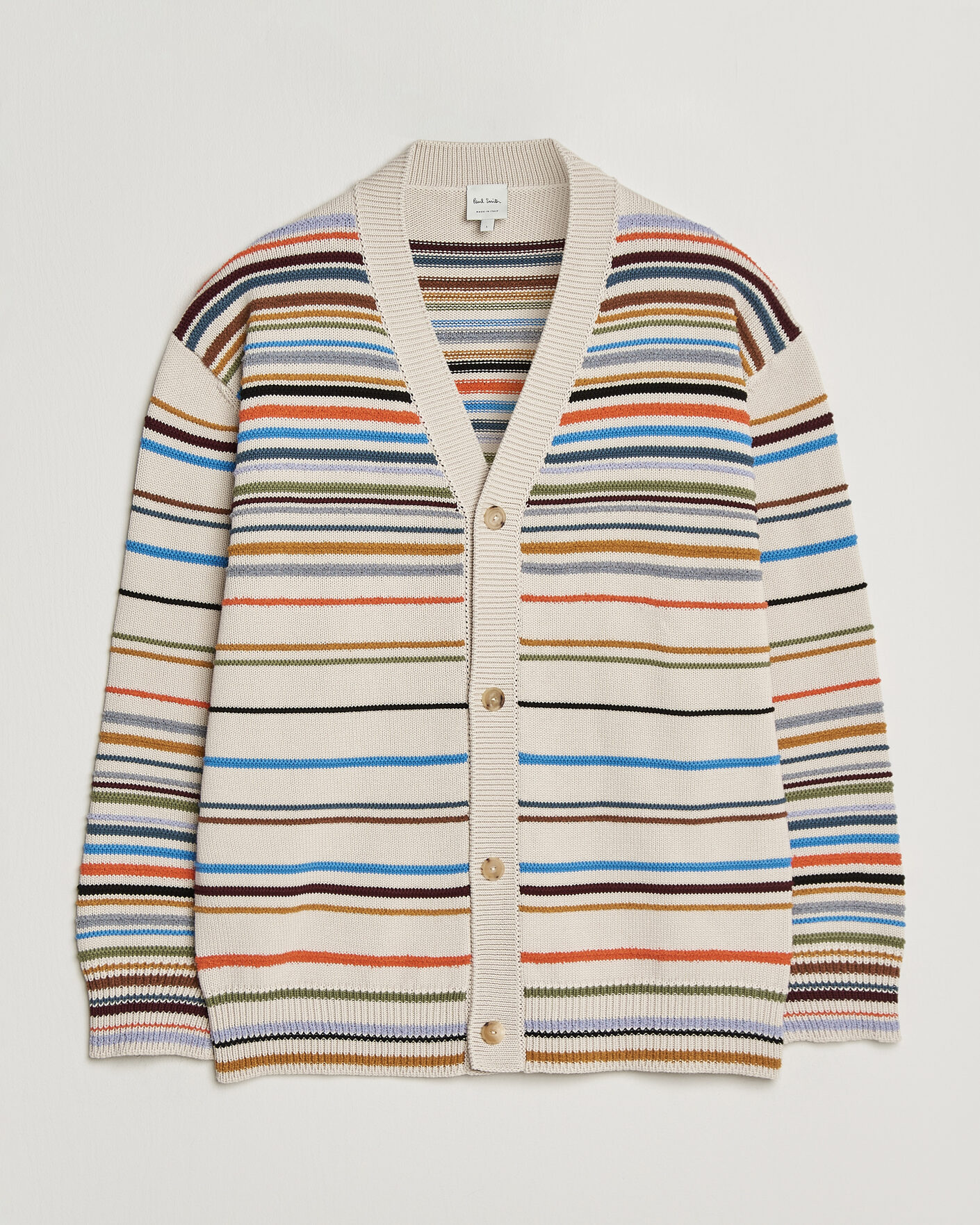 Herre | Gensere | Paul Smith | Signature Stripe Knitted Cardigan White