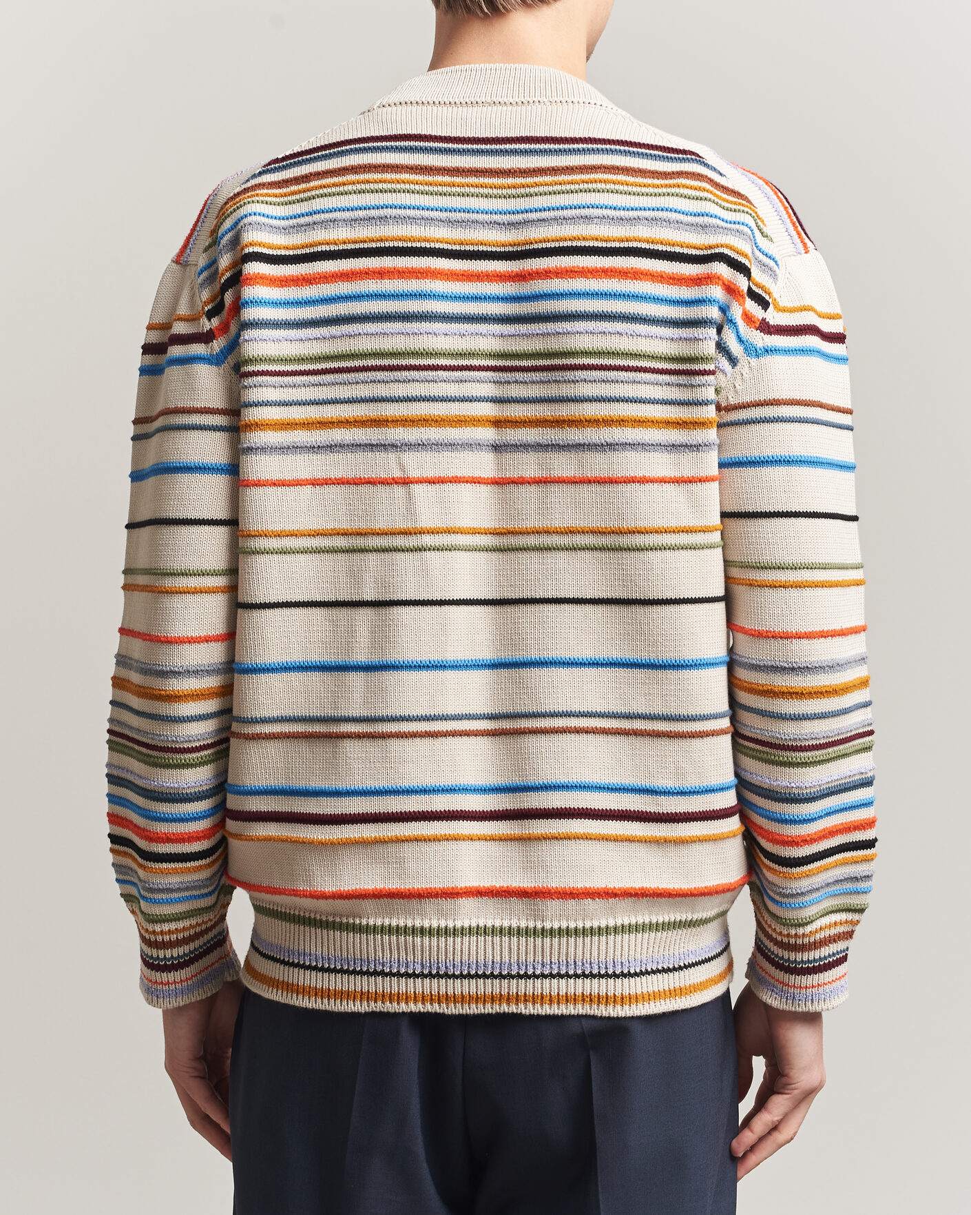 Herre | Gensere | Paul Smith | Signature Stripe Knitted Cardigan White