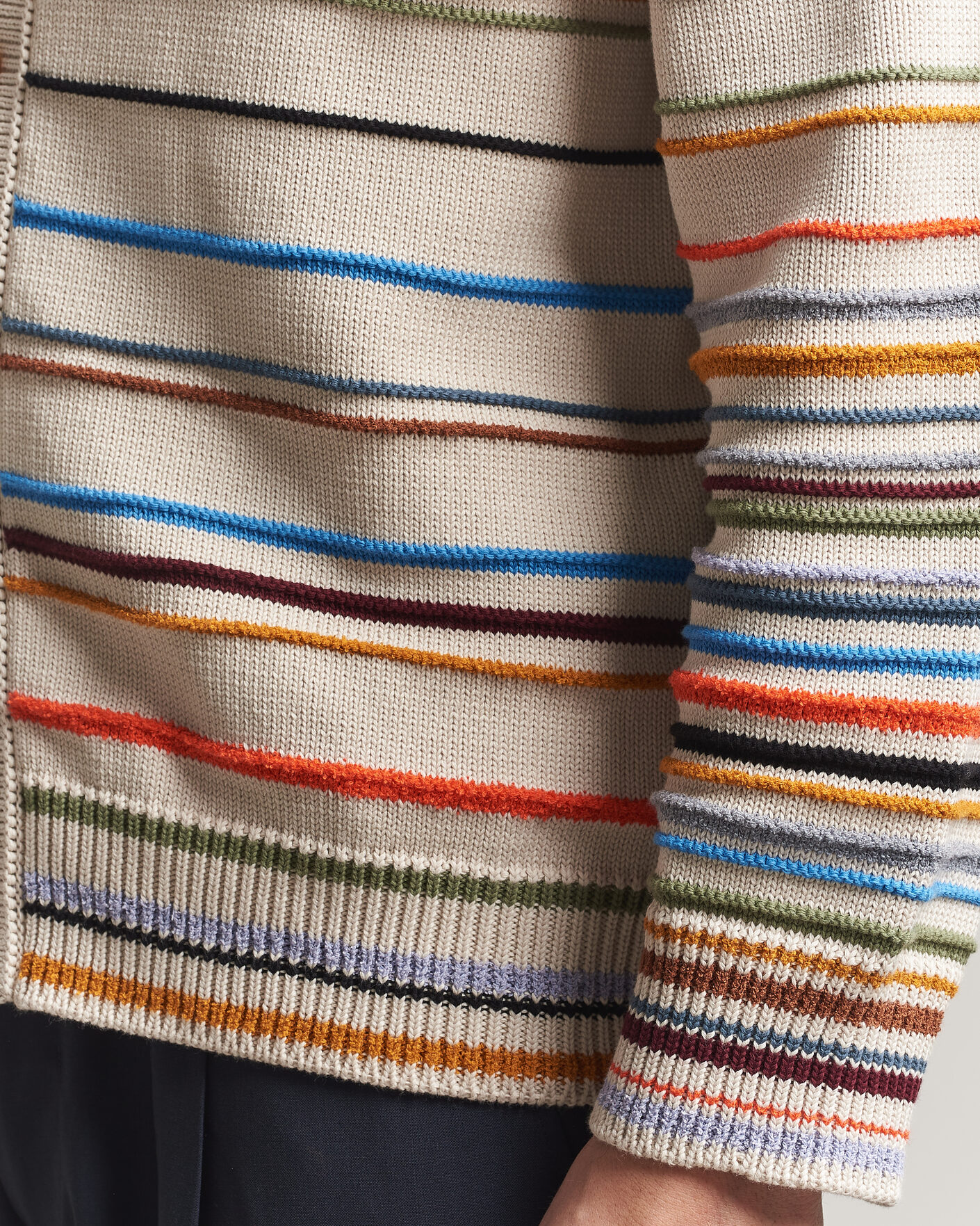 Herre | Gensere | Paul Smith | Signature Stripe Knitted Cardigan White