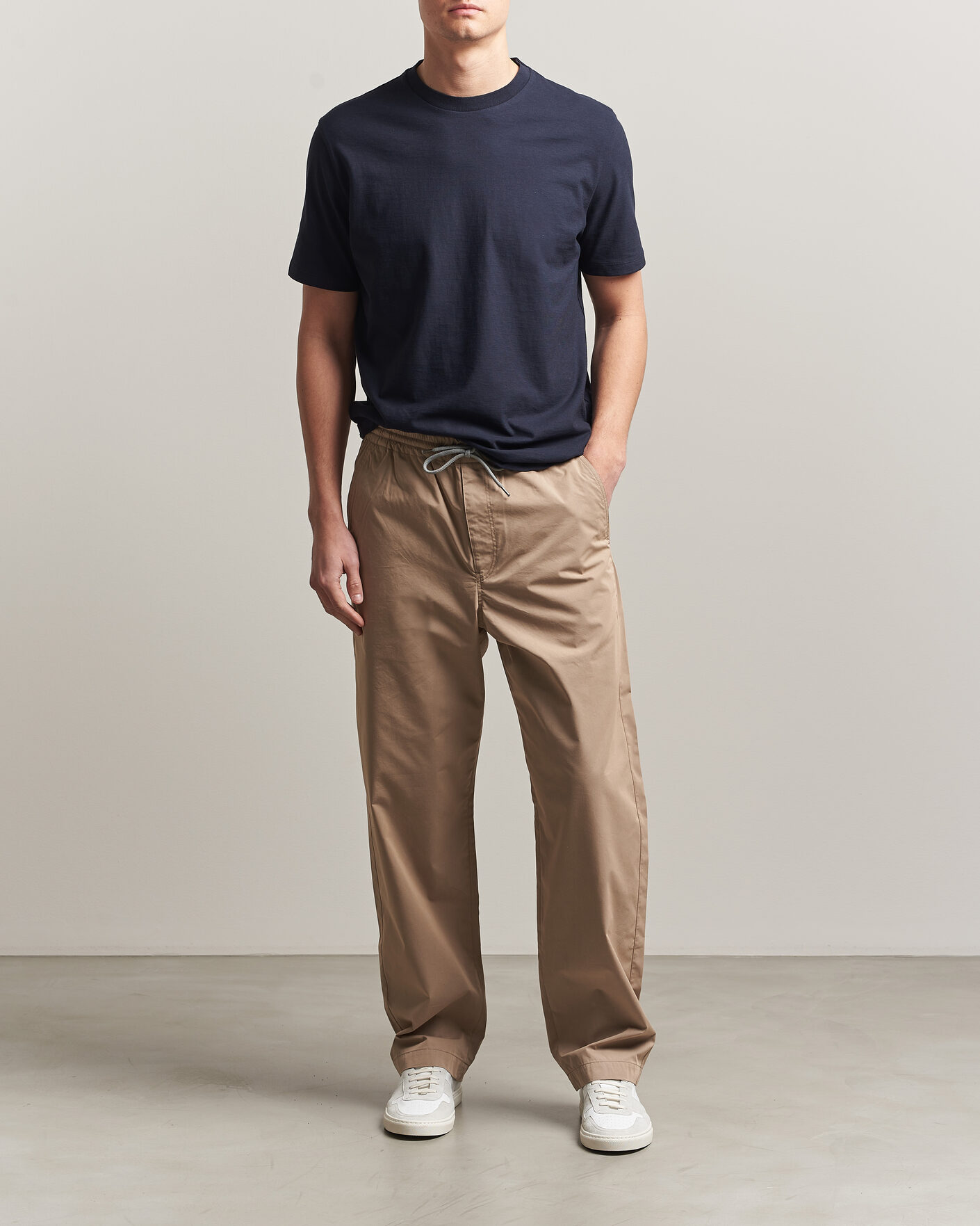 Herre | Bukser | PS Paul Smith | Casual Cotton Drawstring Trousers Beige