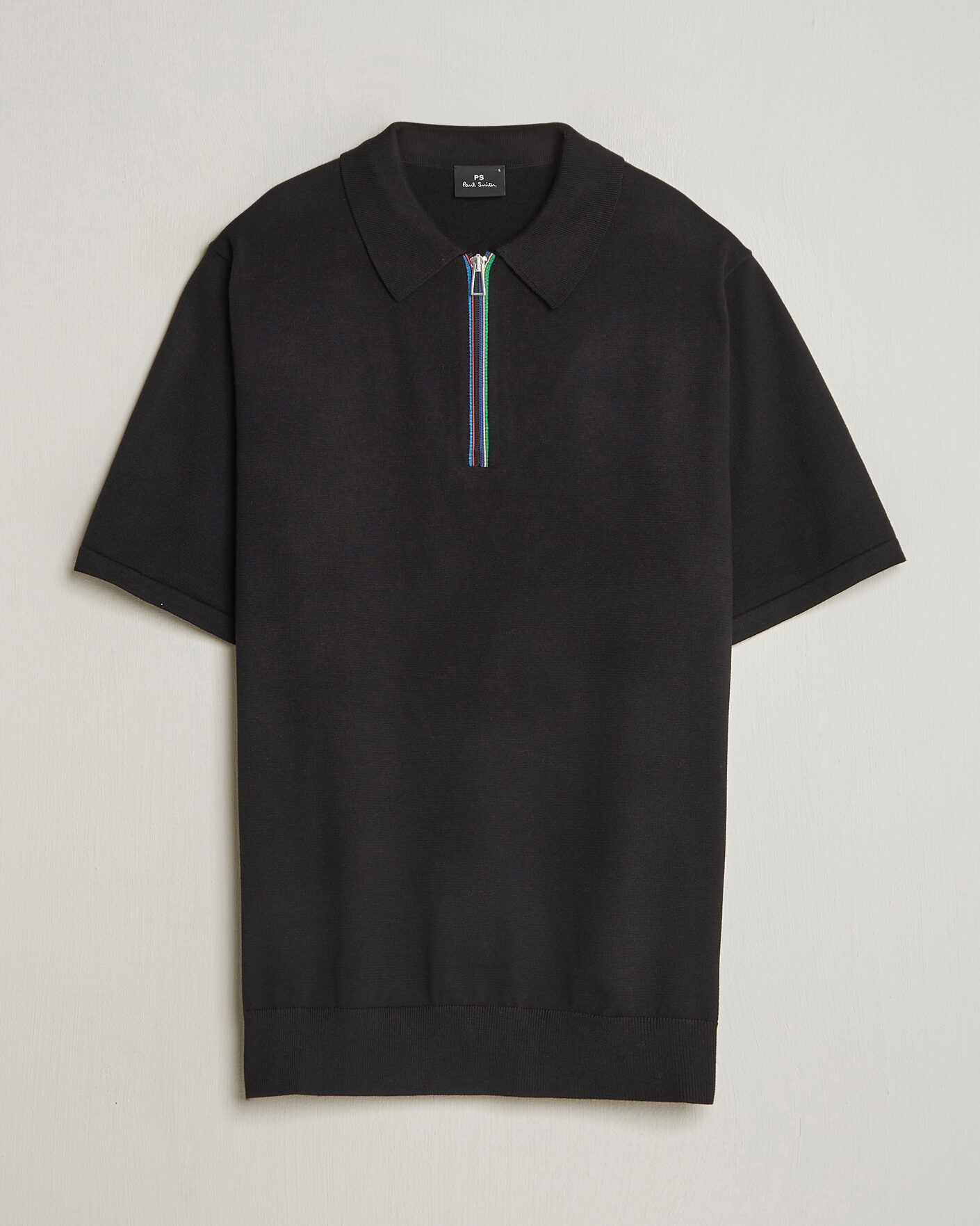 Herre | Pikéer | PS Paul Smith | Cotton Knitted Half Zip Polo Black
