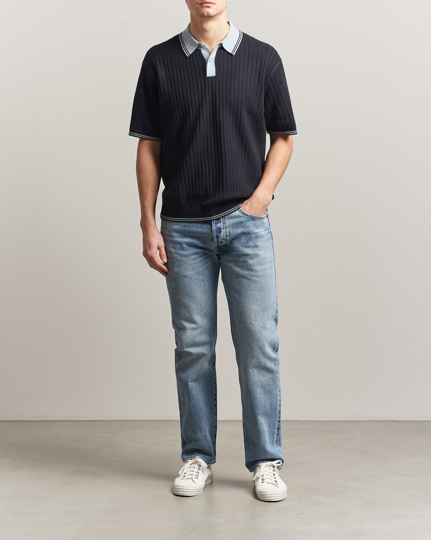 Herre | Pikéer | PS Paul Smith | Cotton Knitted Polo Navy