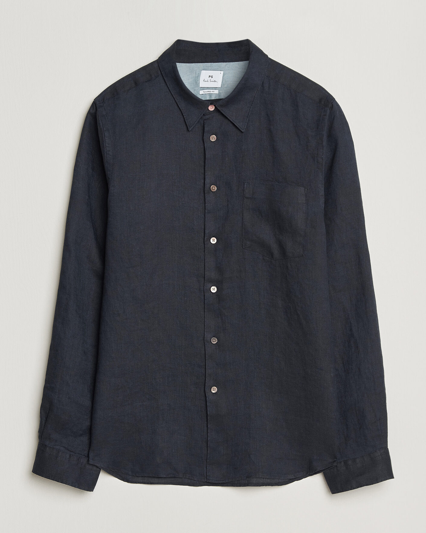 Herre | Skjorter | PS Paul Smith | Tailored Fit Linen Shirt Navy