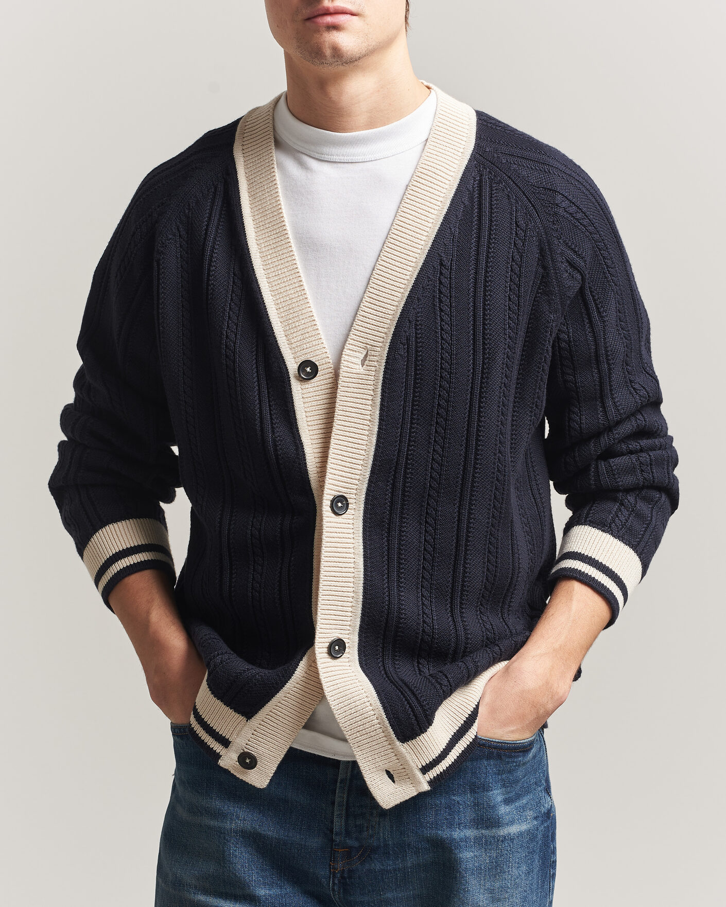 Herre | Gensere | PS Paul Smith | Cotton Knitted Cardigan Navy