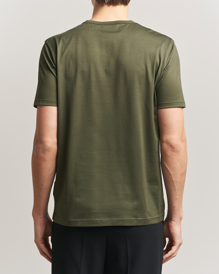 Herre | T-Shirts | Sunspel | Crew Neck Q82 Cotton T-Shirt Deep Olive