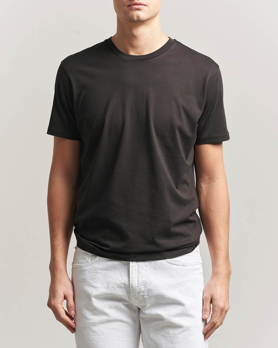 Herre | T-Shirts | Sunspel | Riviera Midweight T-Shirt Dark Chocolate