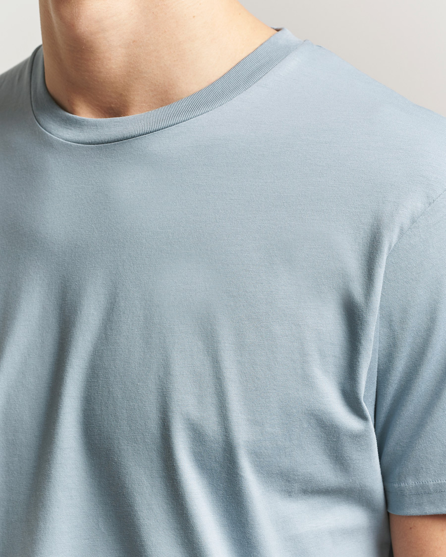 Herre | T-Shirts | Sunspel | Riviera Midweight T-Shirt Stone Blue