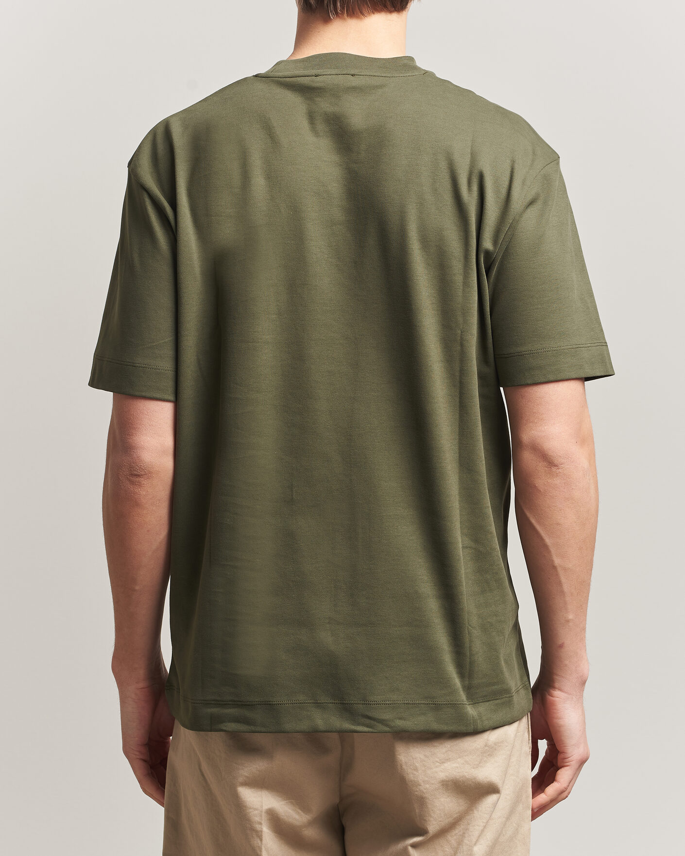 Herre | T-Shirts | Sunspel | Heavy Weight Supima Cotton T-Shirt Deep Olive