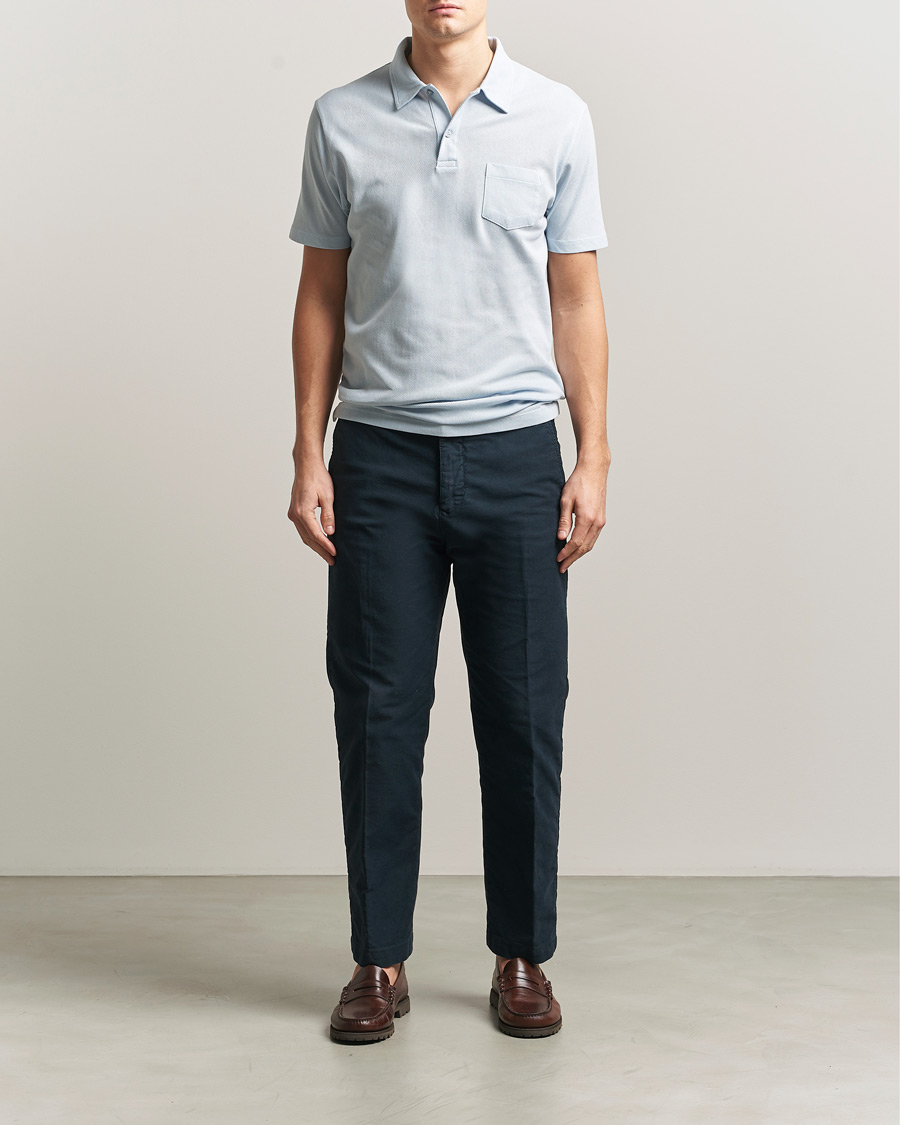 Herre | Pikéer | Sunspel | Riviera Polo Shirt Pastel Blue