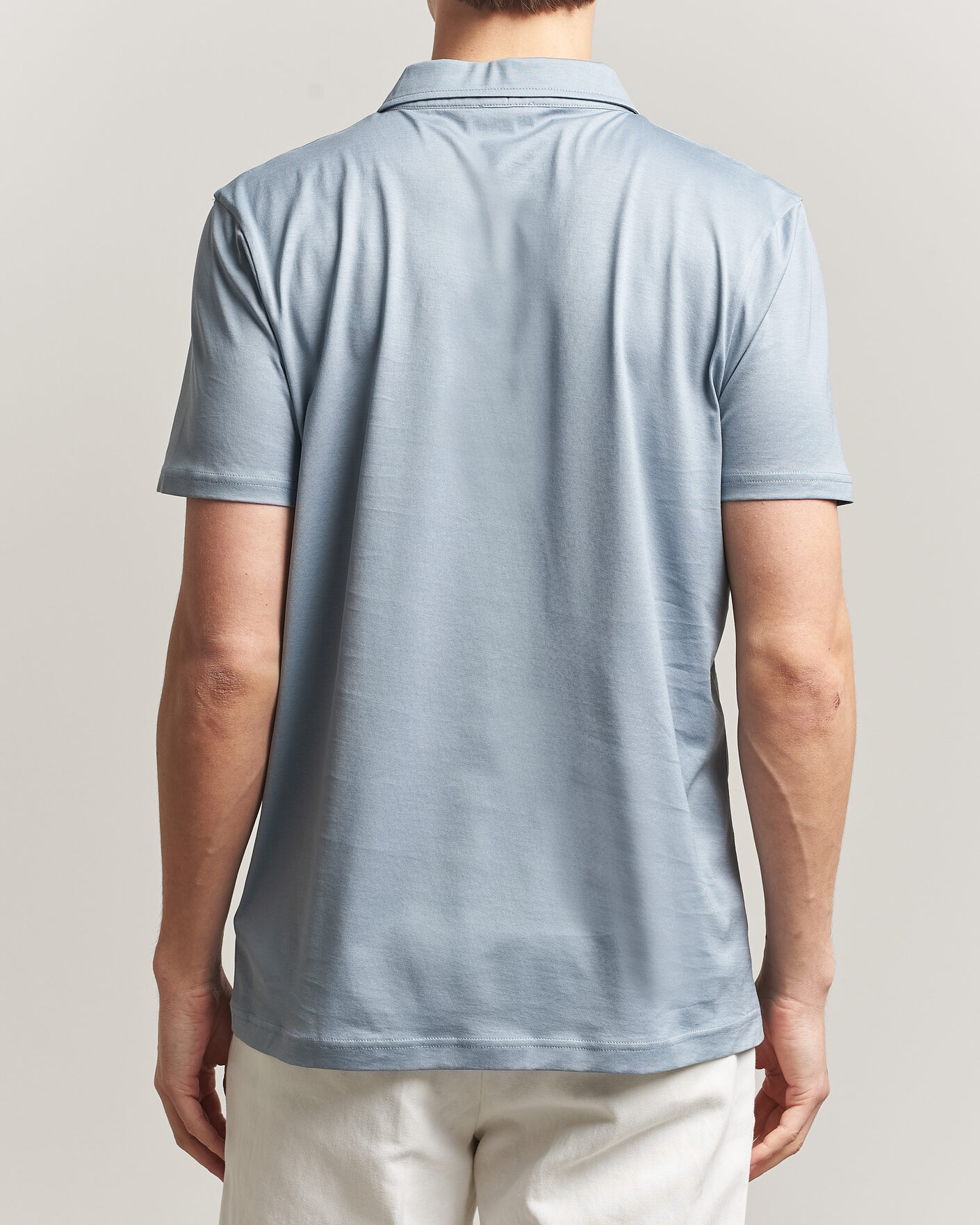 Herre | Pikéer | Sunspel | Cotton Jersey Polo Stone Blue