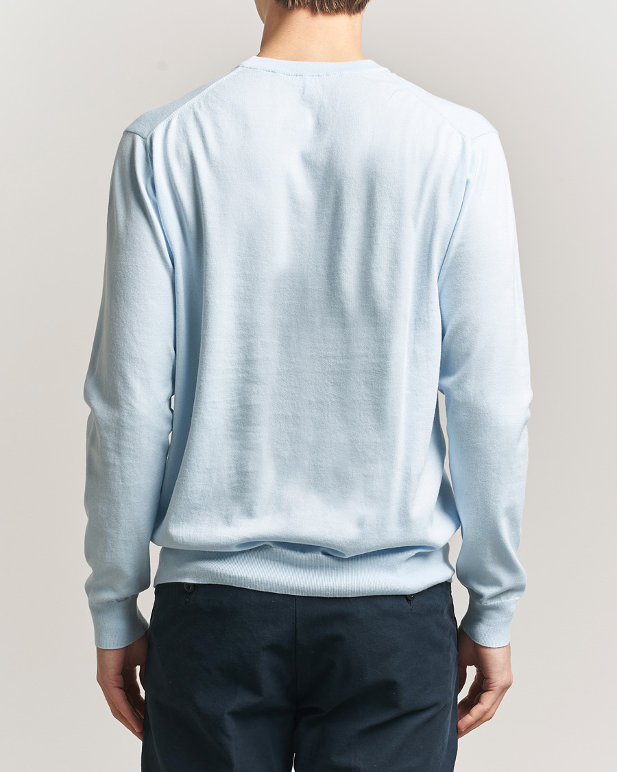 Herre | Gensere | Sunspel | Lightweight Knitted Cotton Crew Pastel Blue