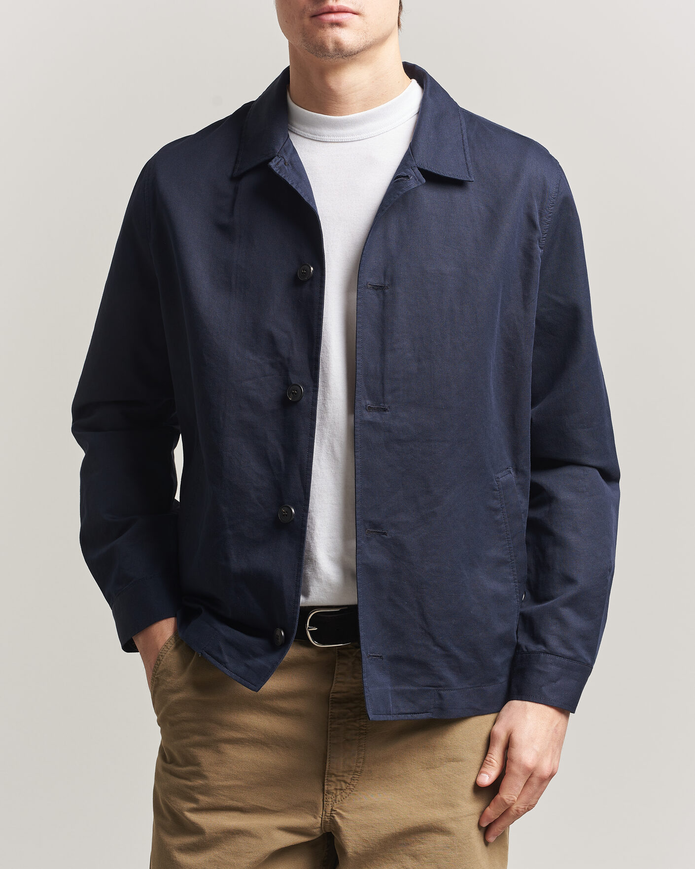 Herre | Jakker | Sunspel | Cotton/Linen Jacket Navy