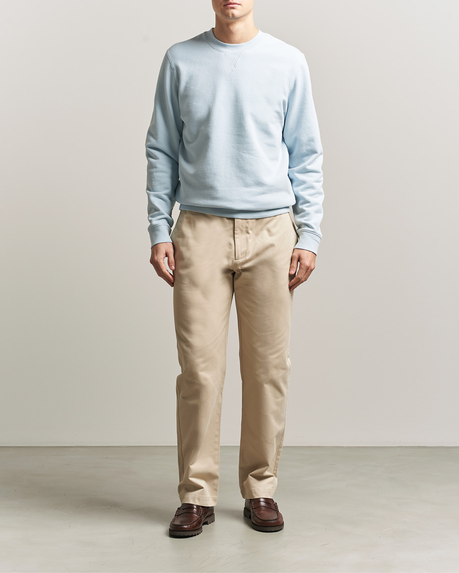 Herre | Gensere | Sunspel | Loopback Sweatshirt Pastel Blue