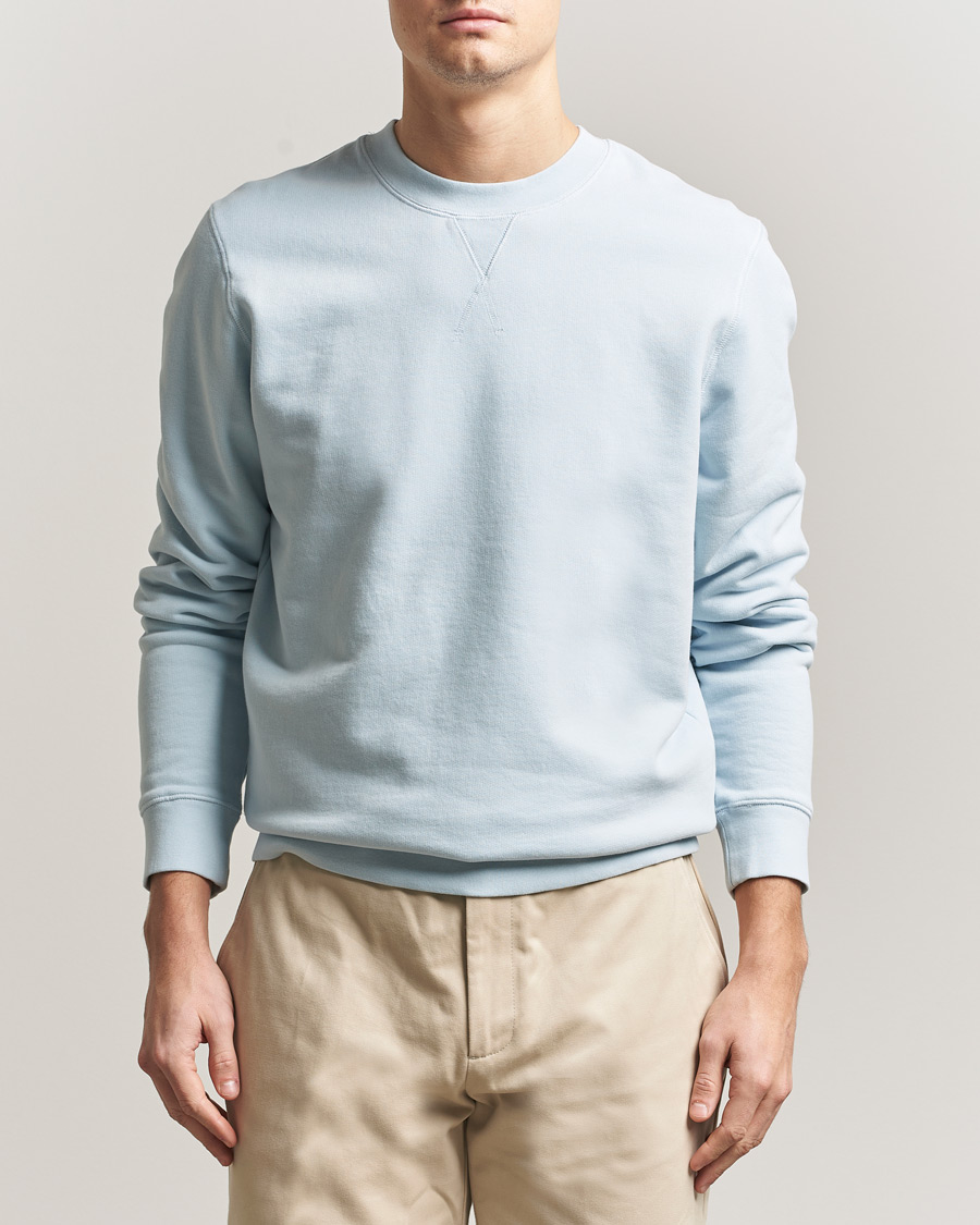 Herre | Gensere | Sunspel | Loopback Sweatshirt Pastel Blue