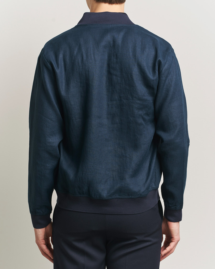 Herre | Jakker | Kiton | Unlined Linen Bomber Jacket Navy