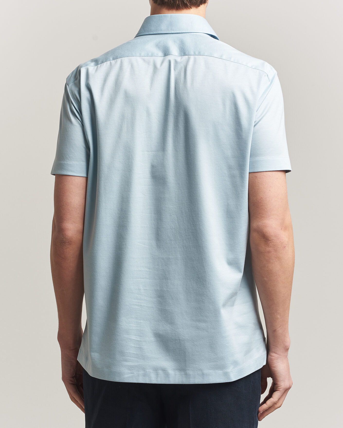 Herre | Pikéer | Kiton | Short Sleeve Jersey Polo Sky Blue