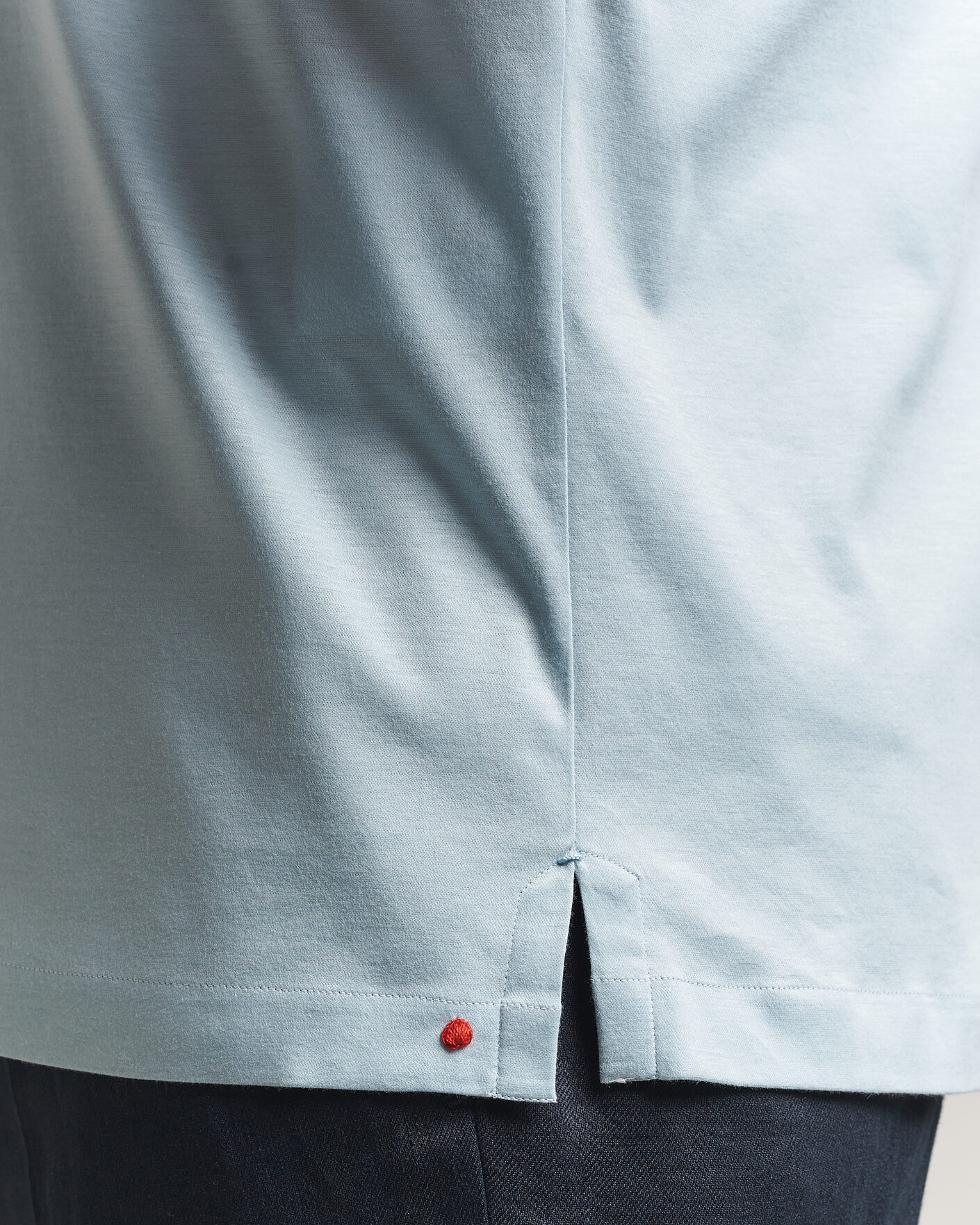 Herre | Pikéer | Kiton | Short Sleeve Jersey Polo Sky Blue