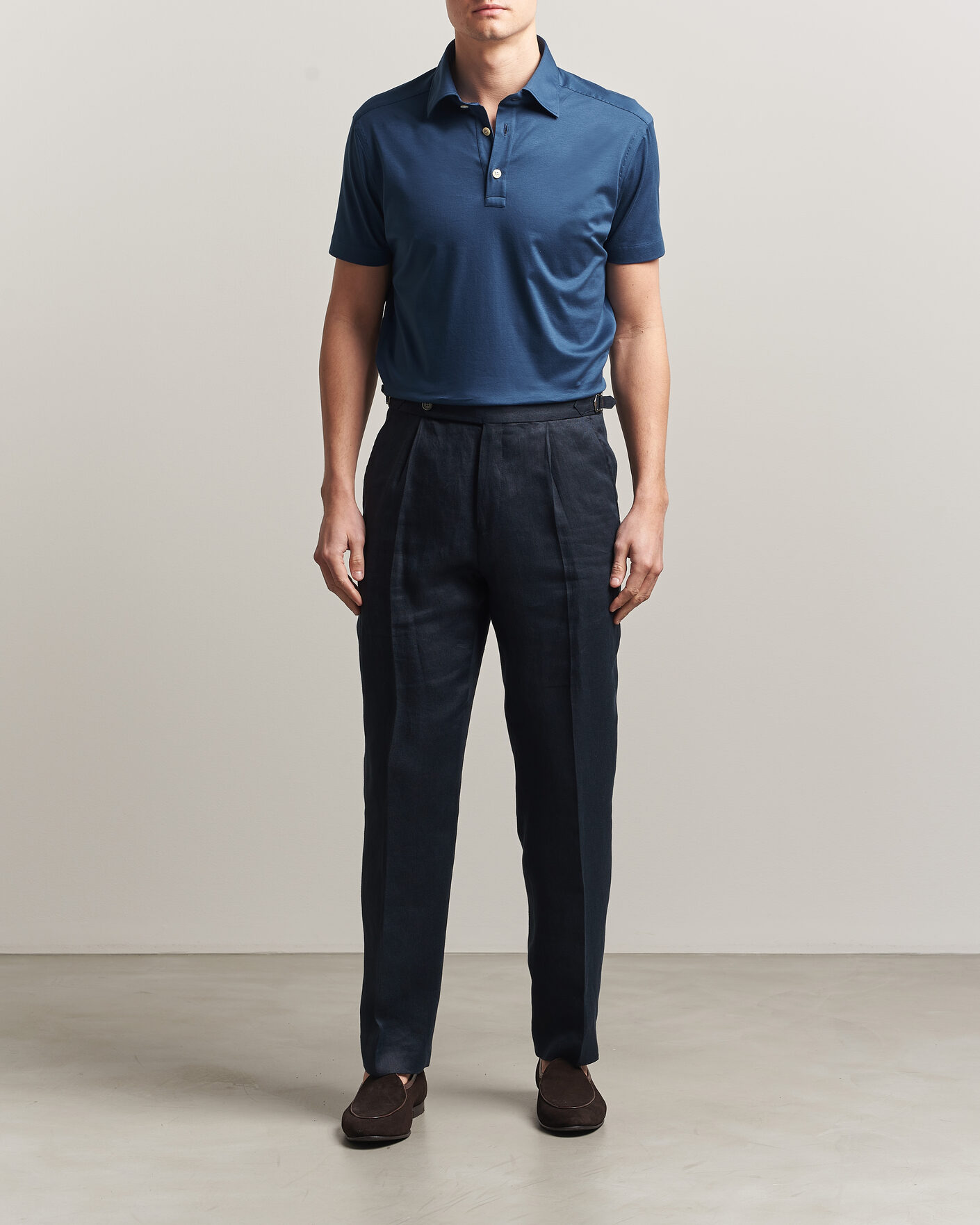 Herre | Pikéer | Kiton | Short Sleeve Jersey Polo Dark Blue