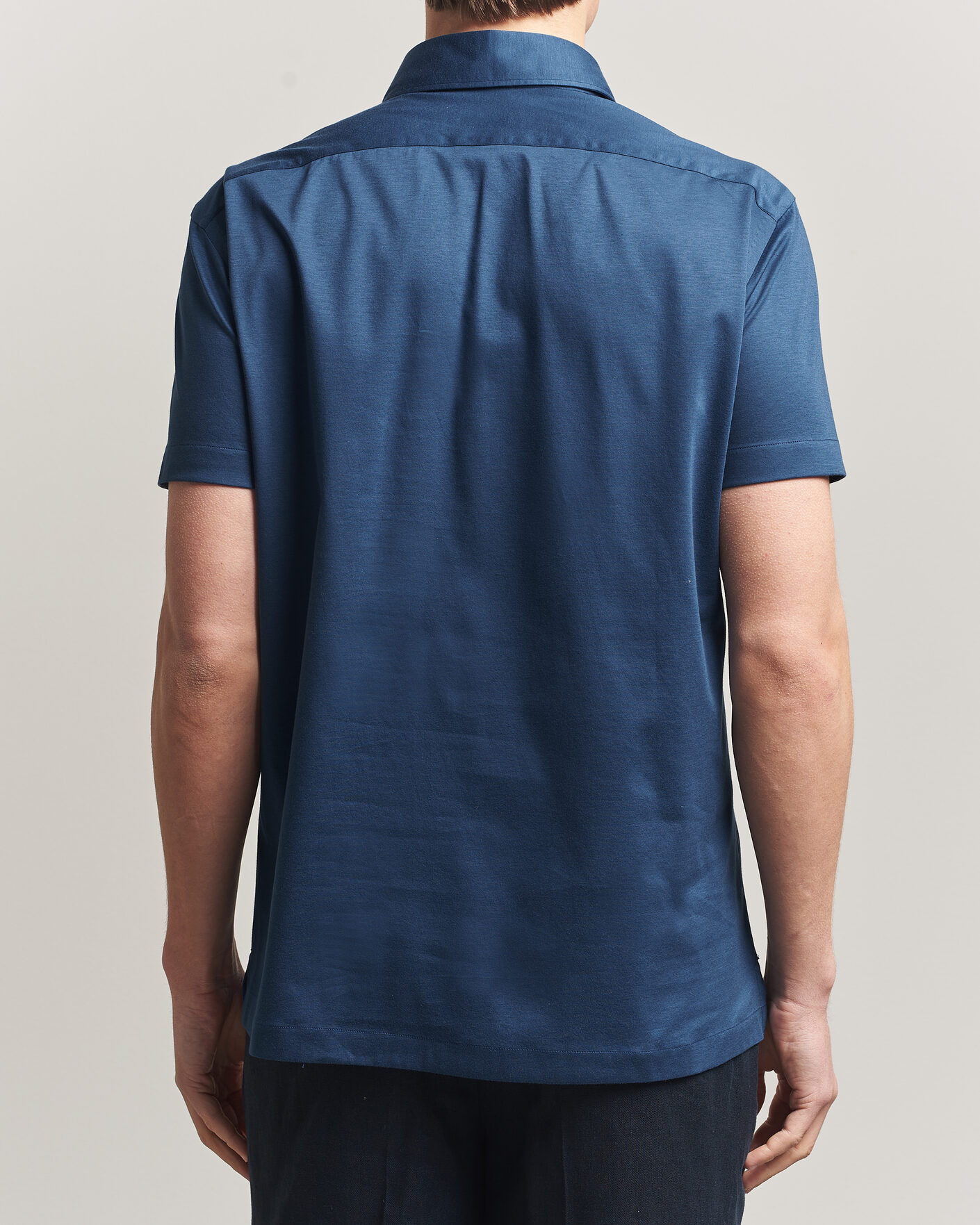 Herre | Pikéer | Kiton | Short Sleeve Jersey Polo Dark Blue