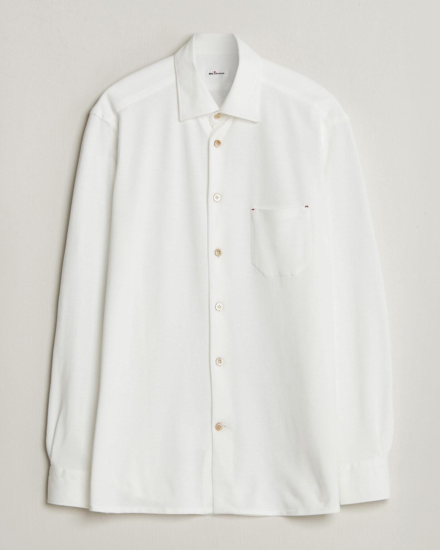 Herre | Skjorter | Kiton | Jersey Piquet Shirt White