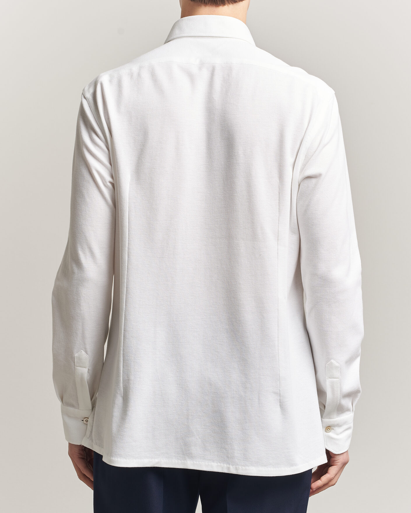 Herre | Skjorter | Kiton | Jersey Piquet Shirt White