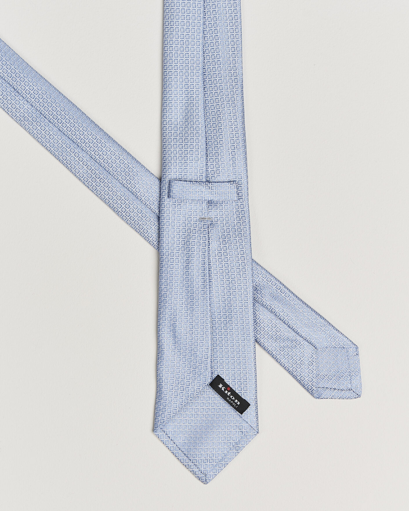 Herre | Slips | Kiton | Micro Structure Silk Tie Sky Blue